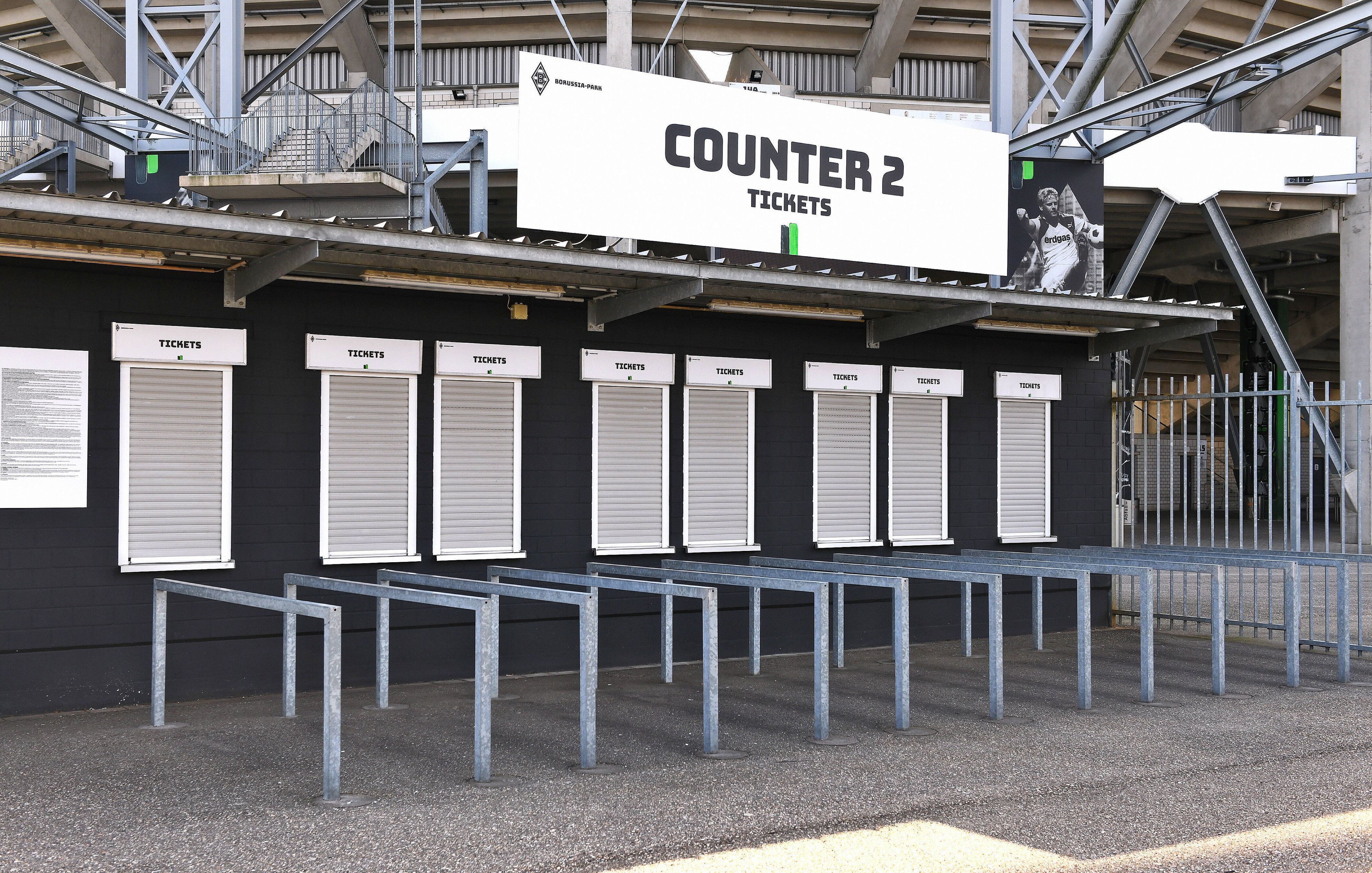 Der Ticketcounter von Borussia Mönchengladbach im Borussia Park. Hier ein Bild aus der Saison 2019/2020.