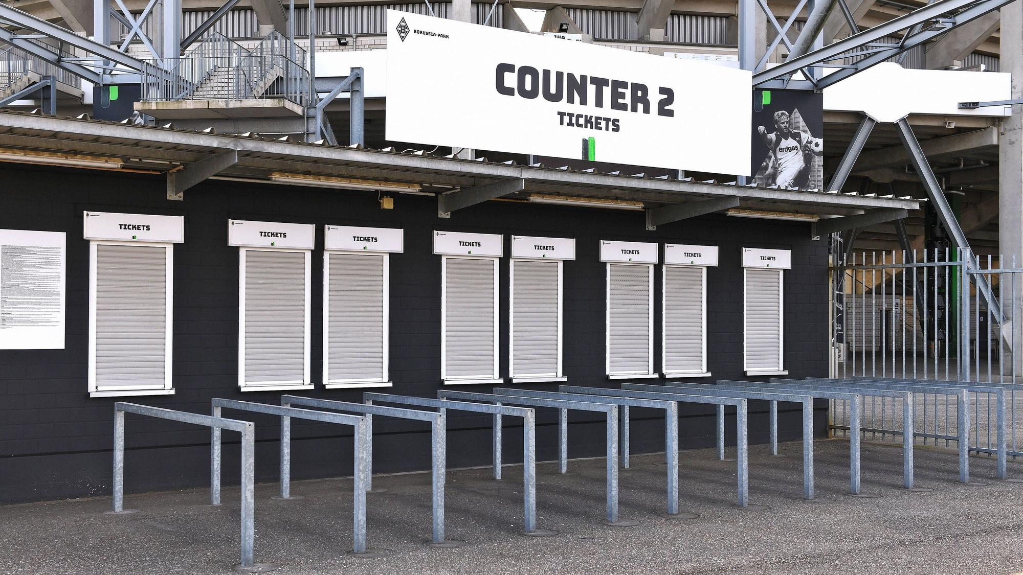 Der Ticketcounter von Borussia Mönchengladbach im Borussia Park. Hier ein Bild aus der Saison 2019/2020.