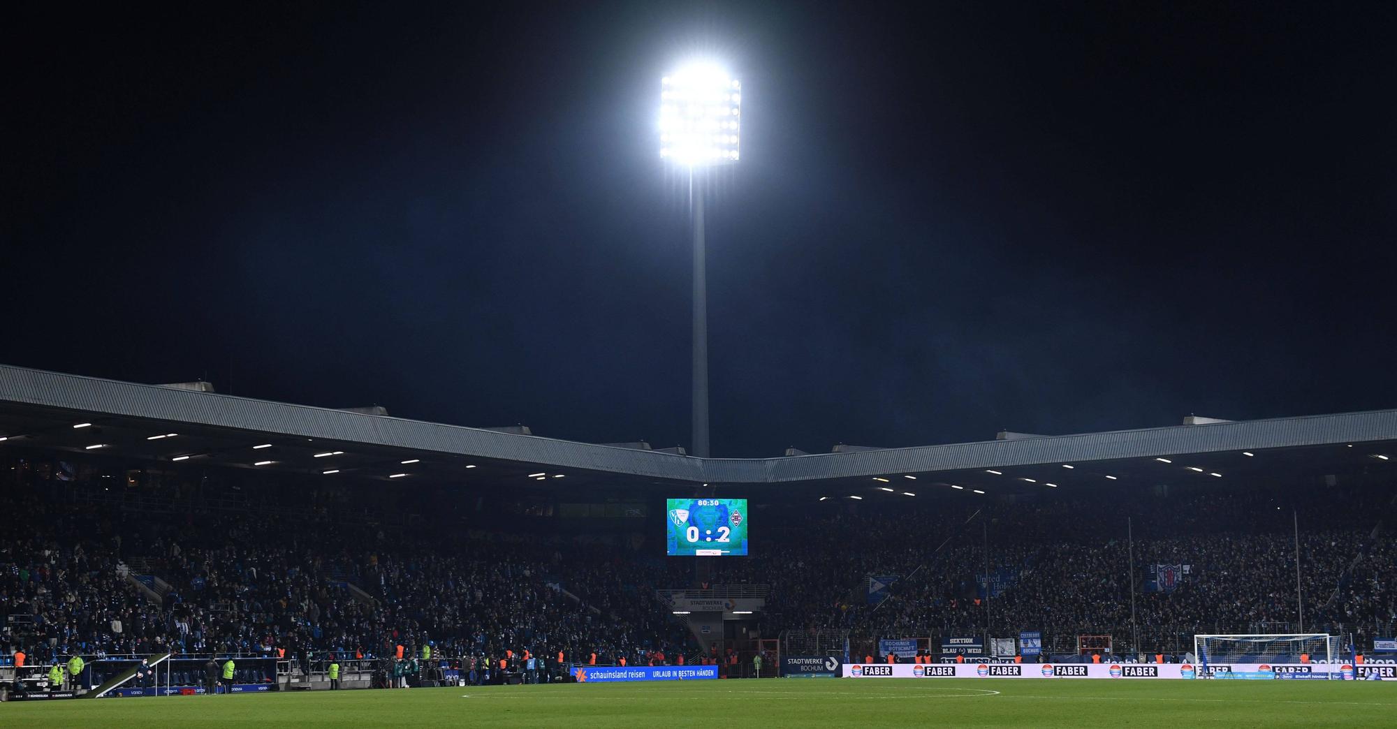Das Ruhrstadion in Bochum am 18. März 2022 beim Bundesliga-Duell zwischen dem VfL Bochum und Borussia Mönchengladbach.