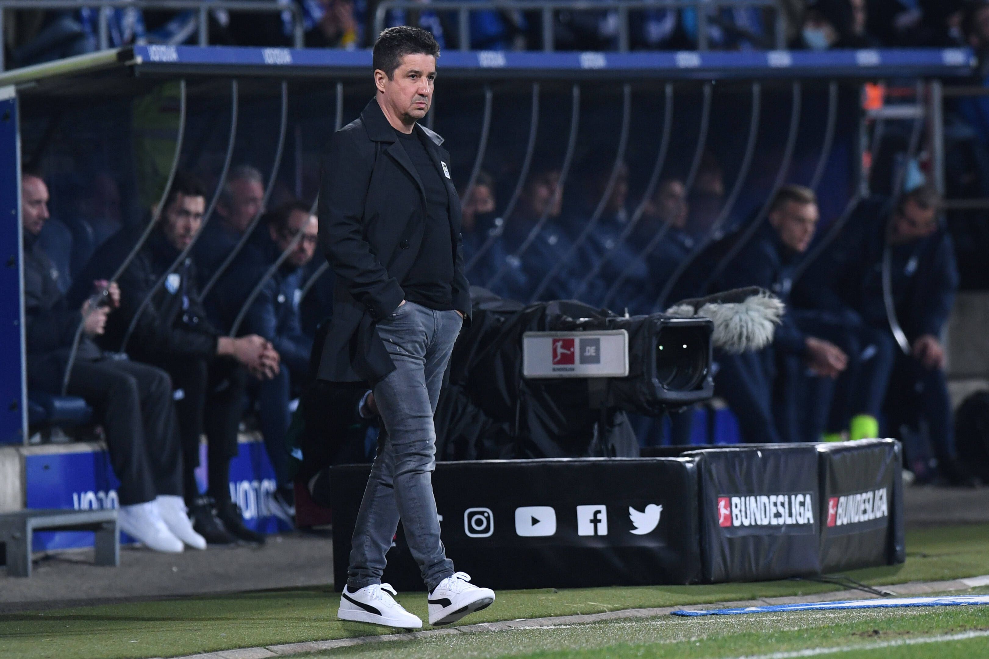 Co-Trainer Christian Peintinger, in Vertretung des an Corona erkrankten Cheftrainers Adi Hütter, am 27. Bundesliga-Spieltag zwischen dem VfL Bochum und Borussia Mönchengladbach am 18.März 2022 im Vonovia Ruhrstadion.