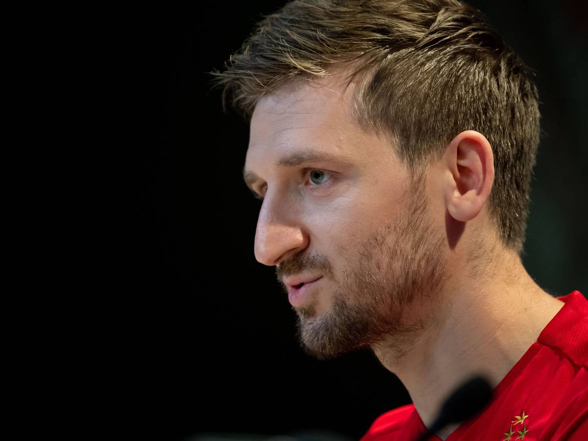Marko Marin, ehemaliger DFB-Nationalspieler und Profi von Borussia Mönchengladbach, steht nun in Budapest unter Vertrag. Auf diesem Foto ist er am 17. September 2019 in München zu sehen. Marin spricht bei einer Pressekonferenz.
