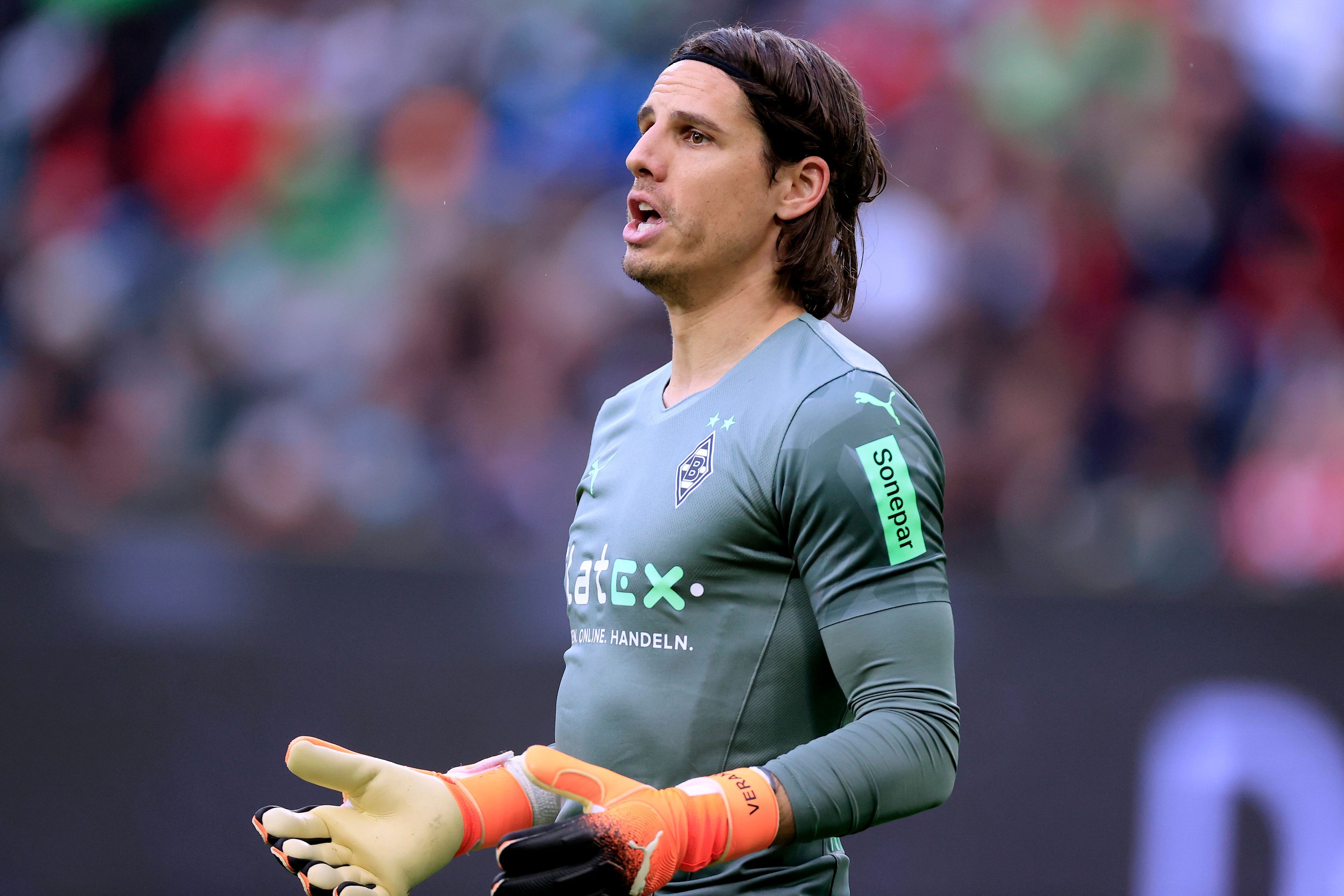 Yann Sommer von Borussia Mönchengladbach am 3. April 2022 beim Heimspiel der Fohlen gegen Mainz 05 im Borussia-Park.