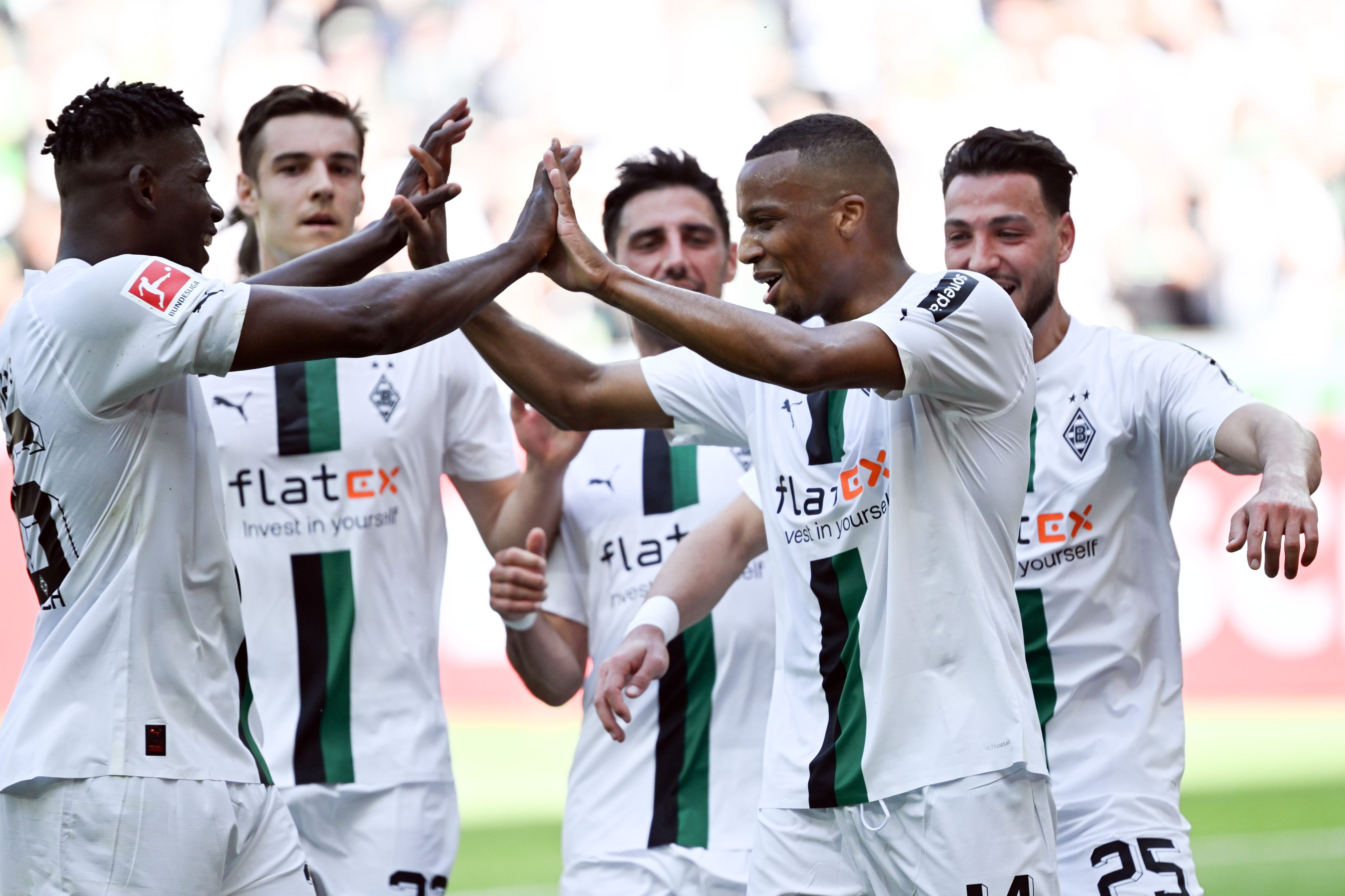 Jubel bei Borussia Mönchengladbach: Am 34. Bundesliga-Spieltag (14. Mai 2022) gab es für die Elf vom Niederrhein einen 5:1-Sieg gegen die TSG Hoffenheim.