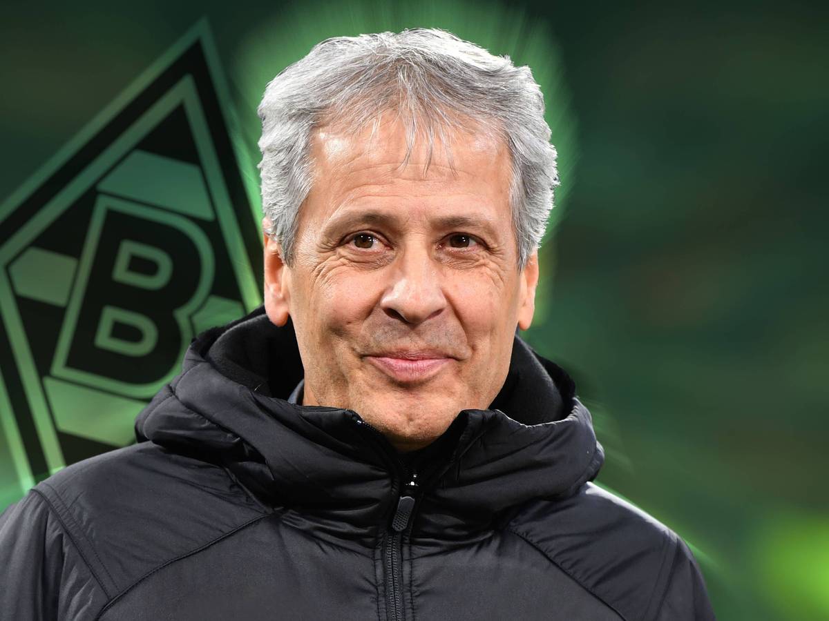 Trainer Lucien Favre hat Fußball-Bundesligist Borussia Mönchengladbach abgesagt. Die Fotomontage zeigt Favre und eine Borussia-Raute.