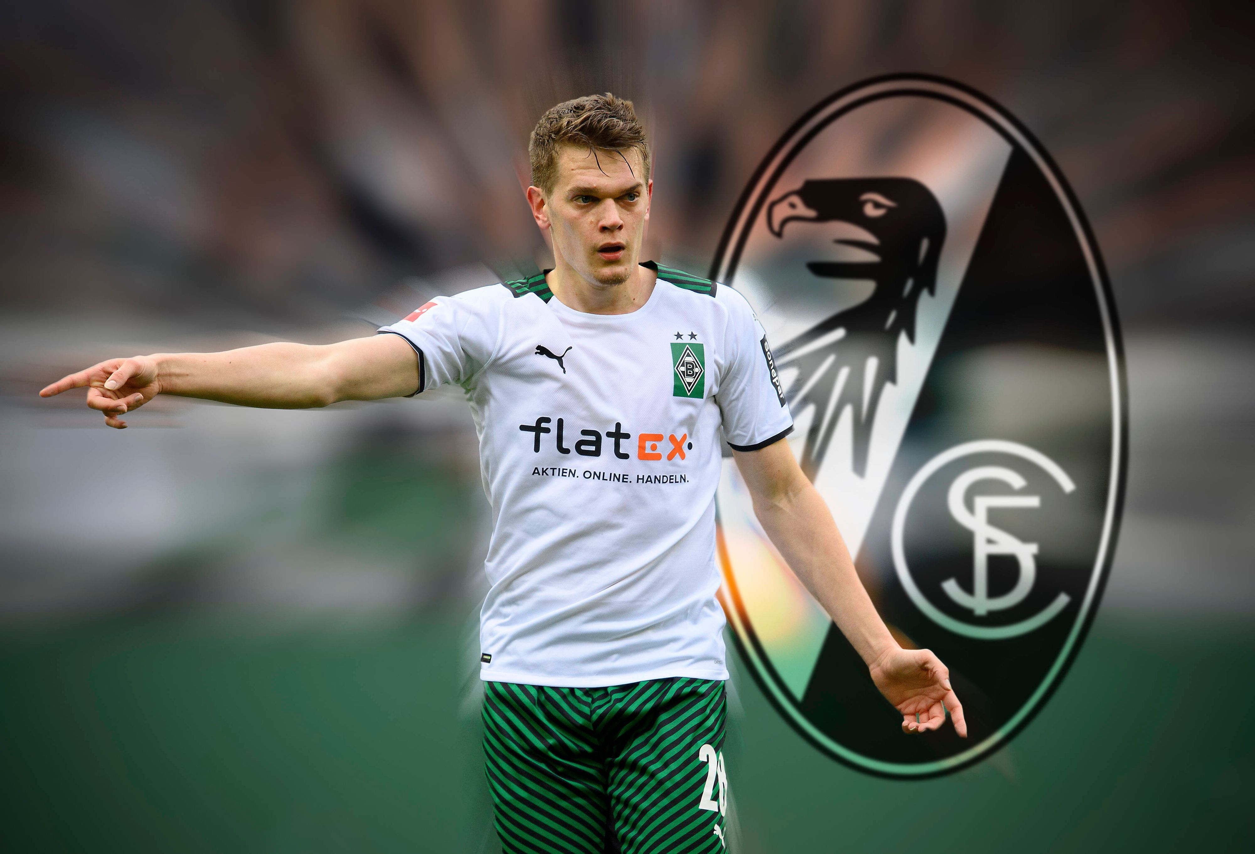 Fotomontage von Matthias Ginter, der zur Saison 2022/23 zurück zum SC Freiburg wechselt
