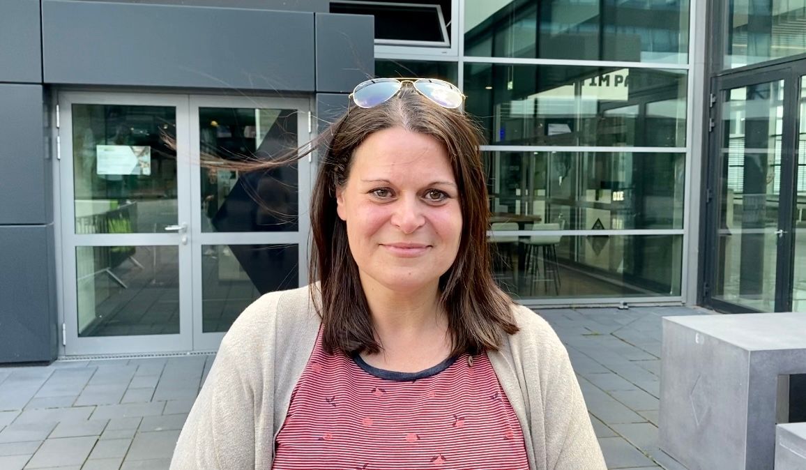 Tanja Matthias aus Aachen am Dienstag (24. Mai 2022) bei einer Umfrage im Borussia-Park.