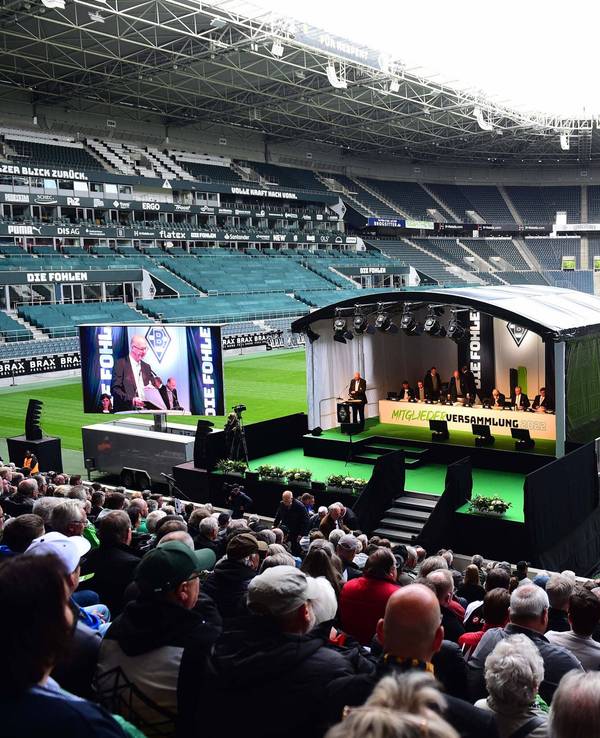 Mitgliederversammlung von Fußball-Bundesligist Borussia Mönchengladbach im Borussia-Park. Dieses Foto zeigt die Veranstaltung aus dem vergangenen Jahr (30. Mai 2022).