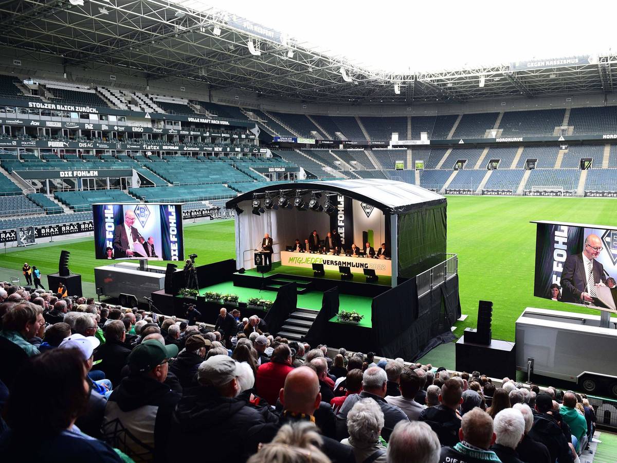 Mitgliederversammlung von Fußball-Bundesligist Borussia Mönchengladbach im Borussia-Park. Dieses Foto zeigt die Veranstaltung aus dem vergangenen Jahr (30. Mai 2022).