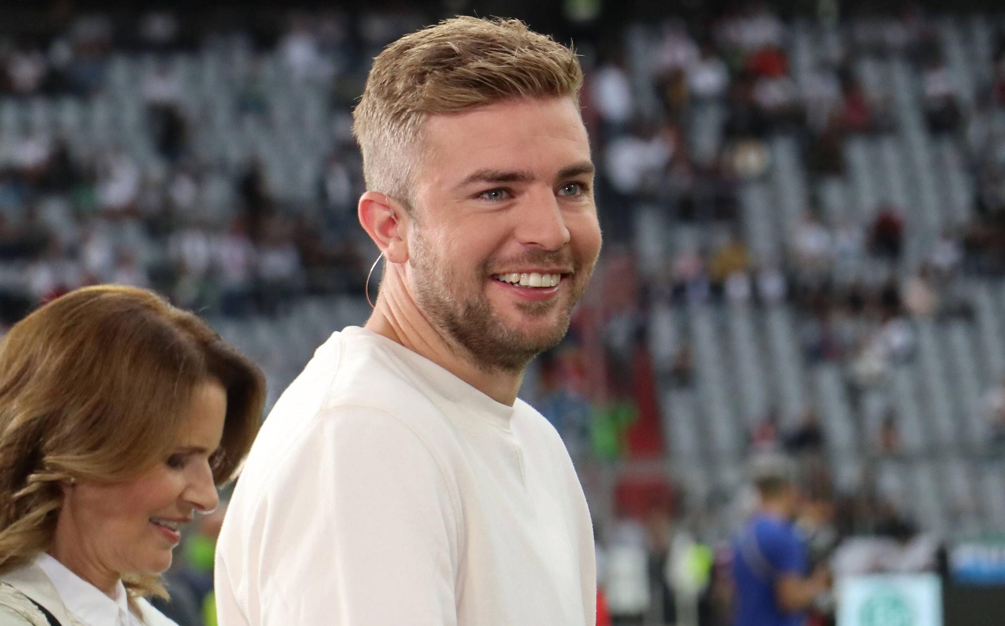 Gladbach-Profi und Weltmeister Christoph Kramer, hier zu sehen als ZDF-Experte am 7. Juni 2022 am Rande der UEFA-Nations-League-Partie zwischen Deutschland und England in München.