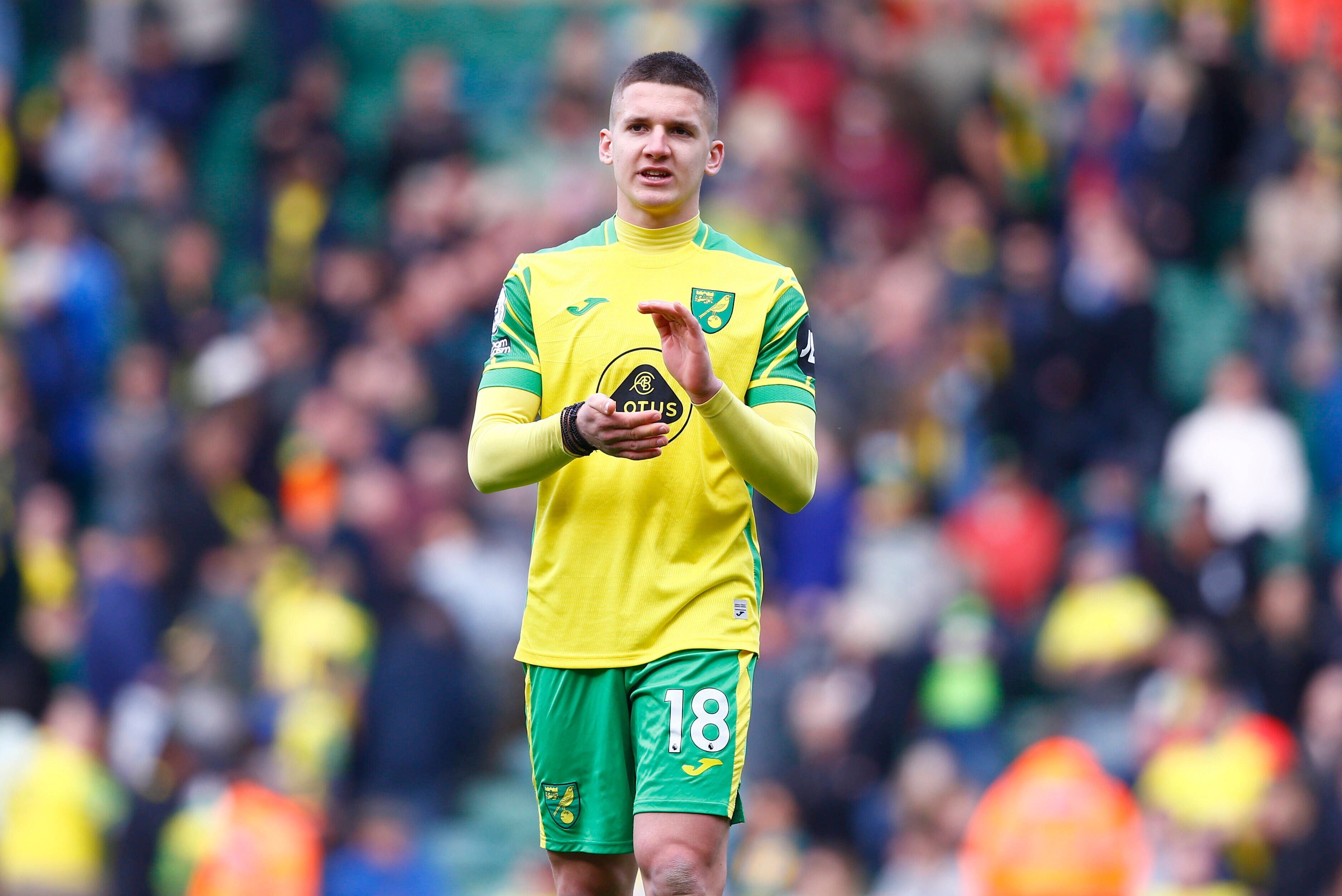 Norwich City v Burnley Premier League Christos Tzolis of Norwich at the end of the Premier League match at Carrow Road, Norwich PUBLICATIONxNOTxINxUKxCHN Copyright: xPaulxChestertonx FIL-16775-0223