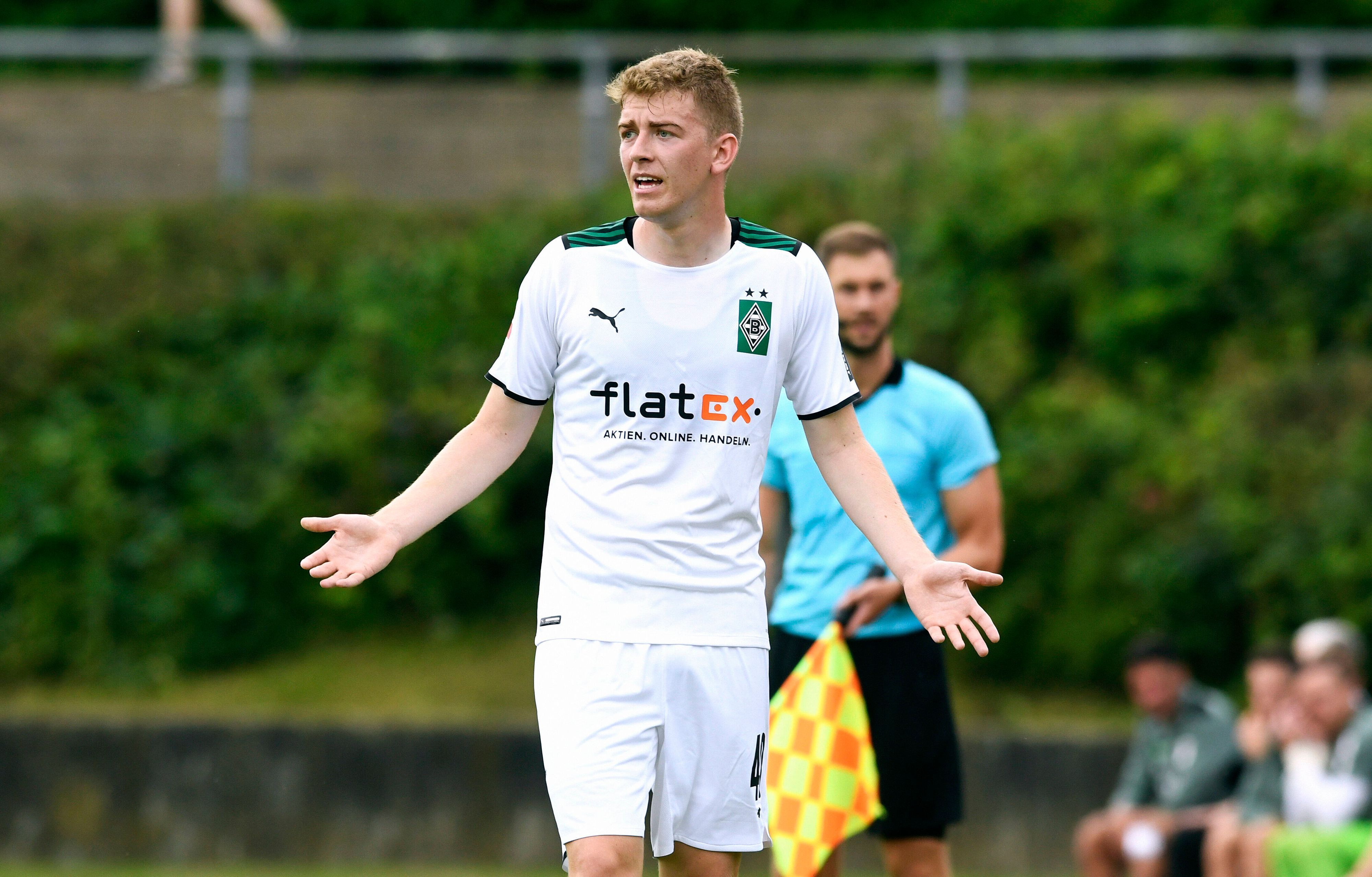 Andreas Poulsen bei einem Testspiel zwischen Borussia Mönchengladbach und Viktoria Köln am 10. Juli 2021 im Grenzlandstadion.