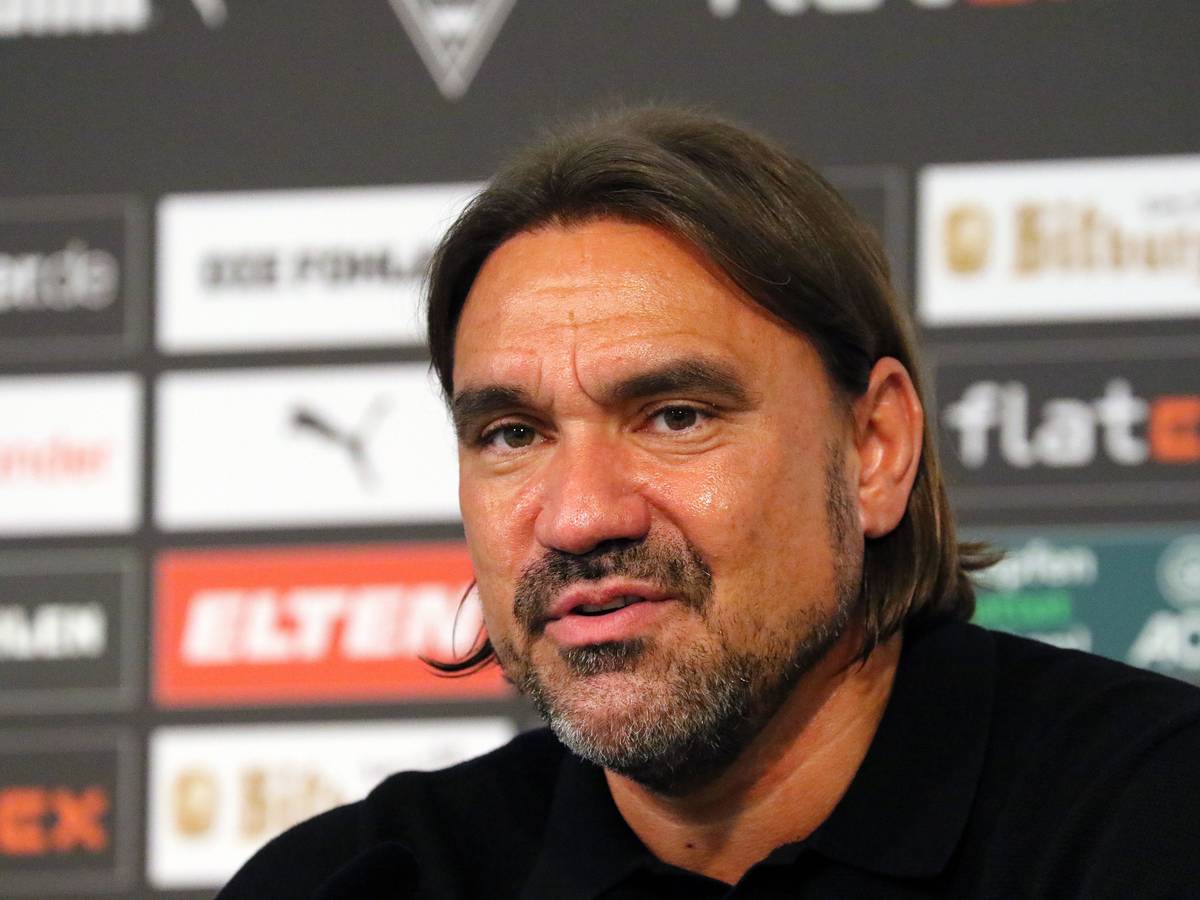 Daniel Farke, der neue Coach von Borussia Mönchengladbach, bei seiner Vorstellung am 5. Juni 2022 im Borussia-Park.