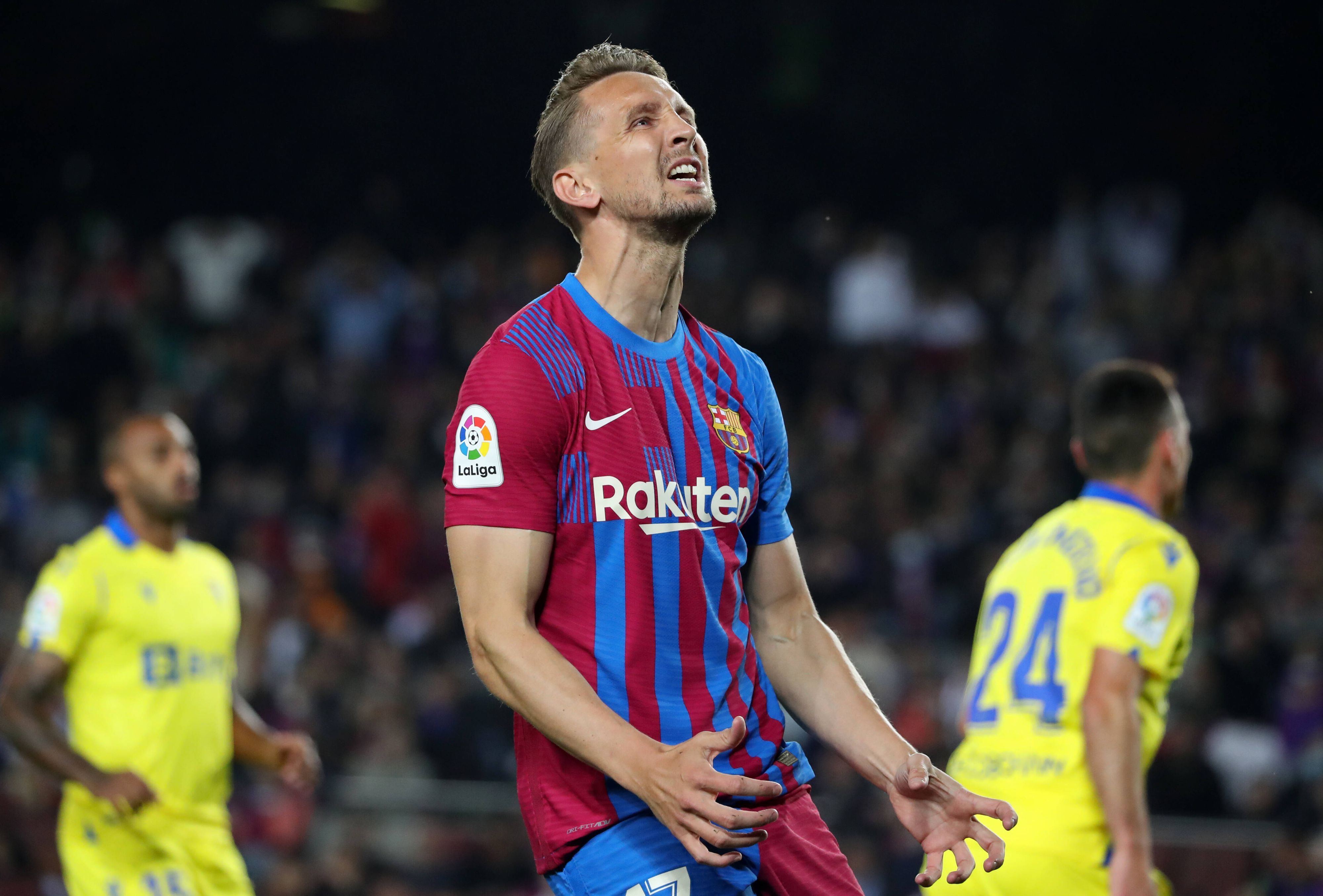 Luuk de Jong, Ex-Stürmer von Borussia Mönchengladbach, im Trikot des FC Barcelona im Spiel gegen Cadiz CF am 18. April 2022.