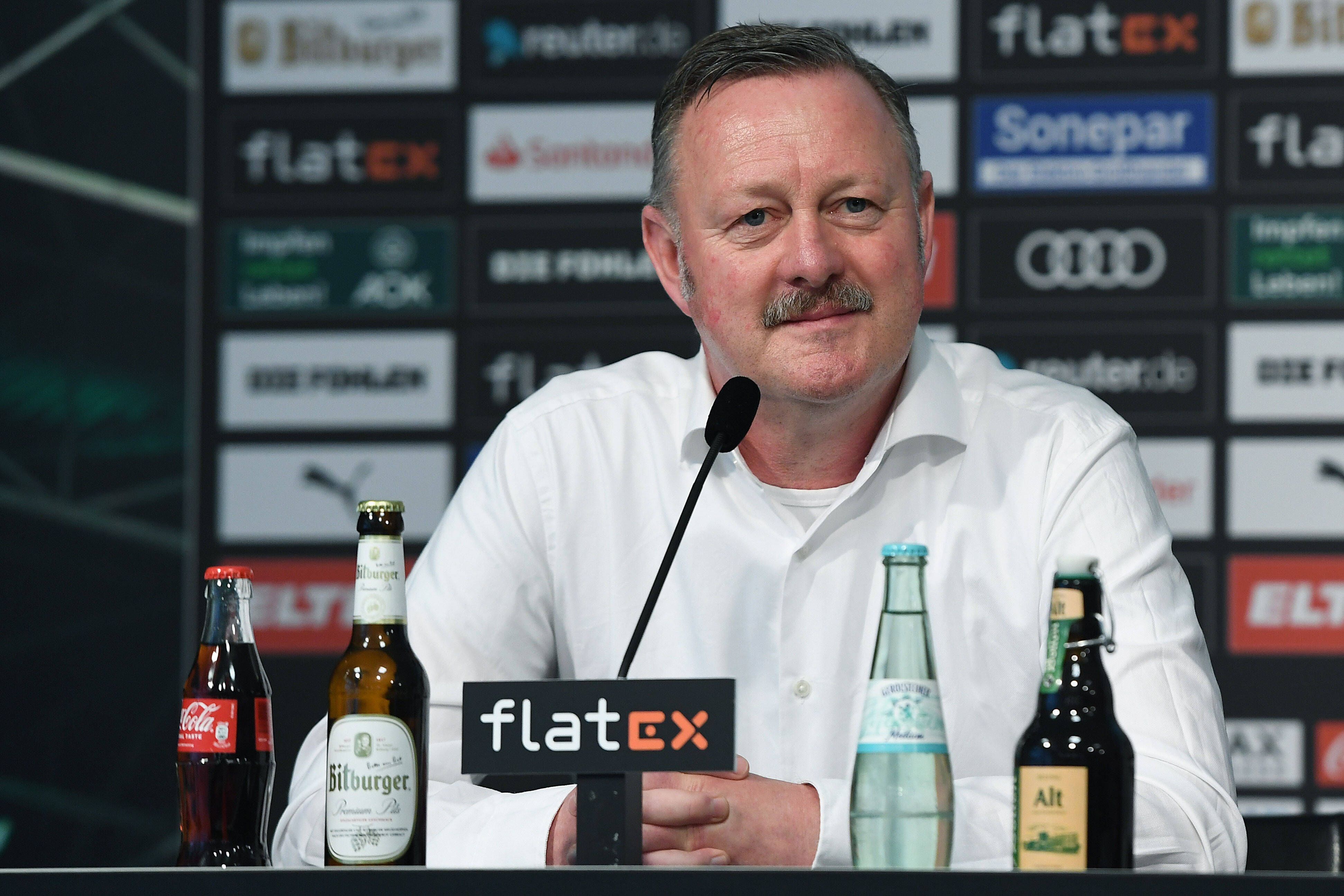 Roland Virkus, Manager von Borussia Mönchengladbach, hier bei der Vorstellung des neuen Cheftrainers Daniel Farke, am 5. Juni im Borussia-Park.