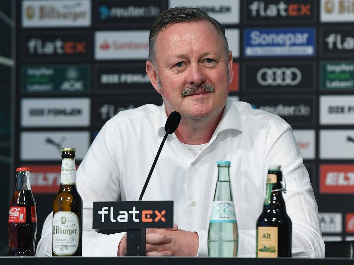 Roland Virkus, Manager von Borussia Mönchengladbach, hier bei der Vorstellung des neuen Cheftrainers Daniel Farke, am 5. Juni im Borussia-Park.