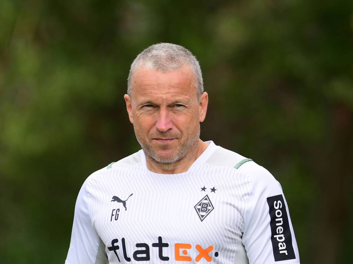 Frank Geideck, hier am 19. Juli 2021 im Trainingslager von Borussia Mönchengladbach in Harsewinkel,