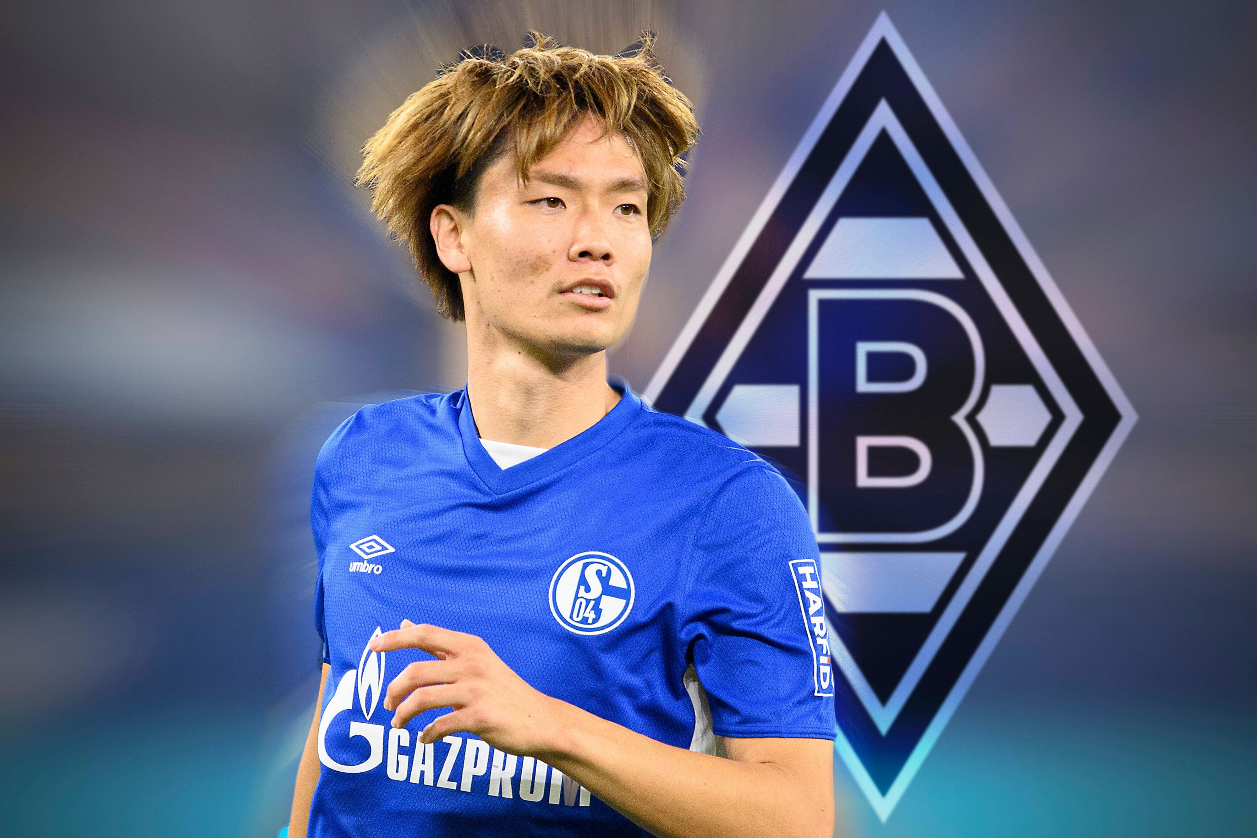 Ko Itakura, hier in einem Trikot des FC Schalke 04, wechselt zu Borussia Mönchengladbach. Das gab der Klub vom Niederrhein am Samstagabend (2. Juli 2022) bekannt. Bei dem Bild handelt es sich um eine Fotomontage.