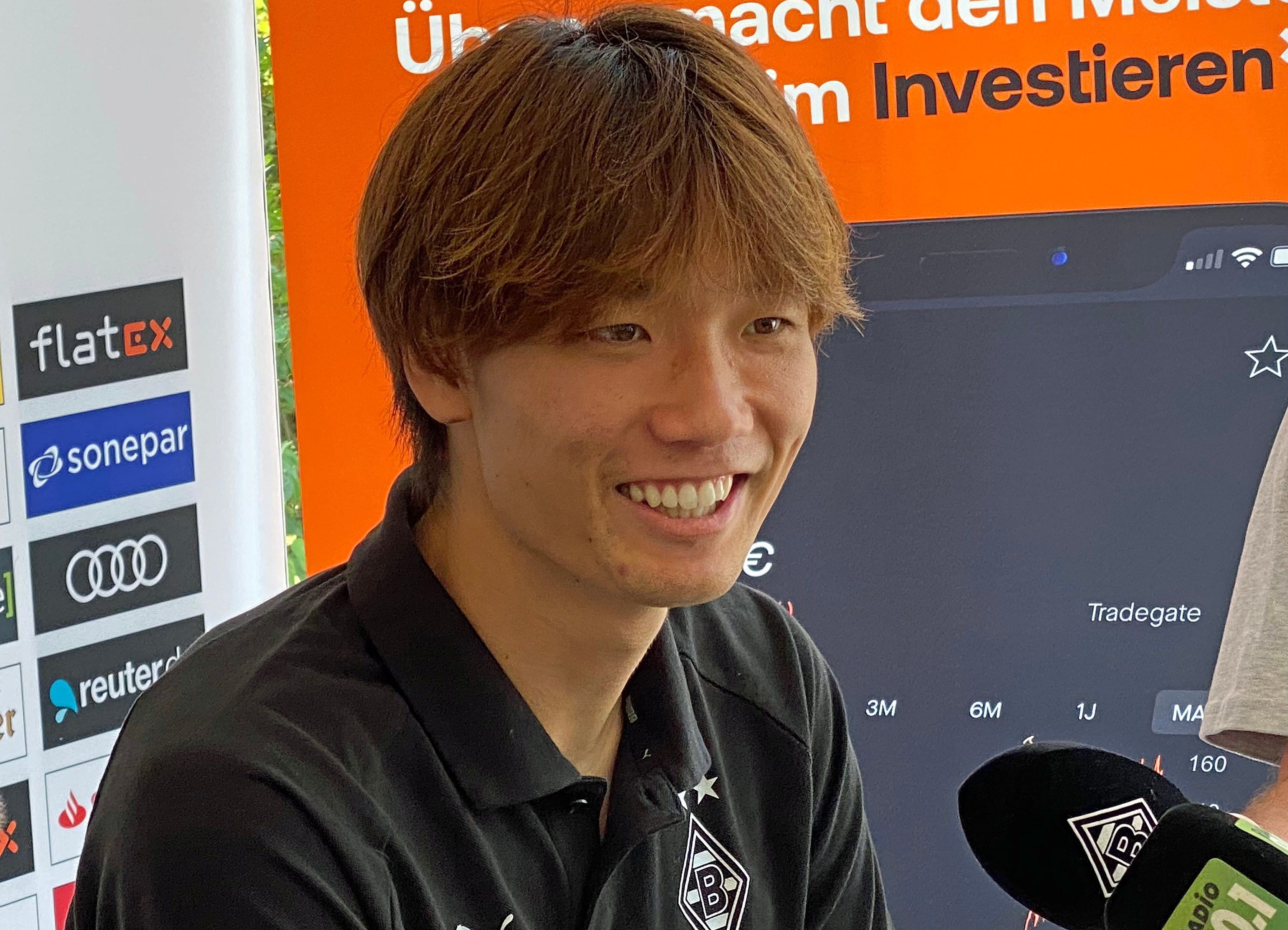 Gladbach-Einkauf Ko Itakura. Der Japaner hat sich am Montag (4. Juli 2022) in Rottach-Egern in einer Medienrunde vorgestellt.