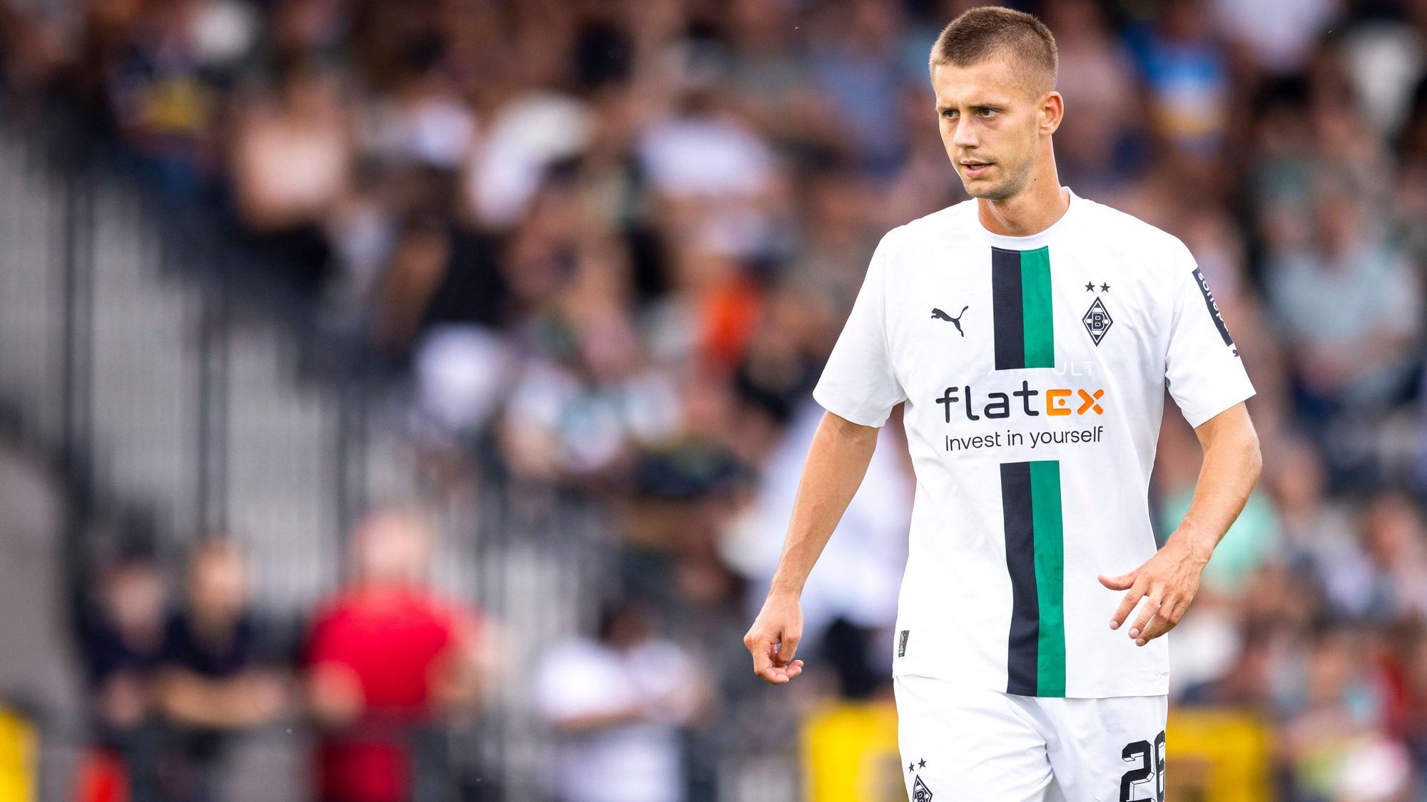 Torben Müsel von Borussia Mönchengladbach am Mittwoch (20. Juli 2022) beim Testspiel gegen RKC Waalwijk in Velbert. Der Angreifer durfte fast 80 Minuten lang Spielzeit sammeln.