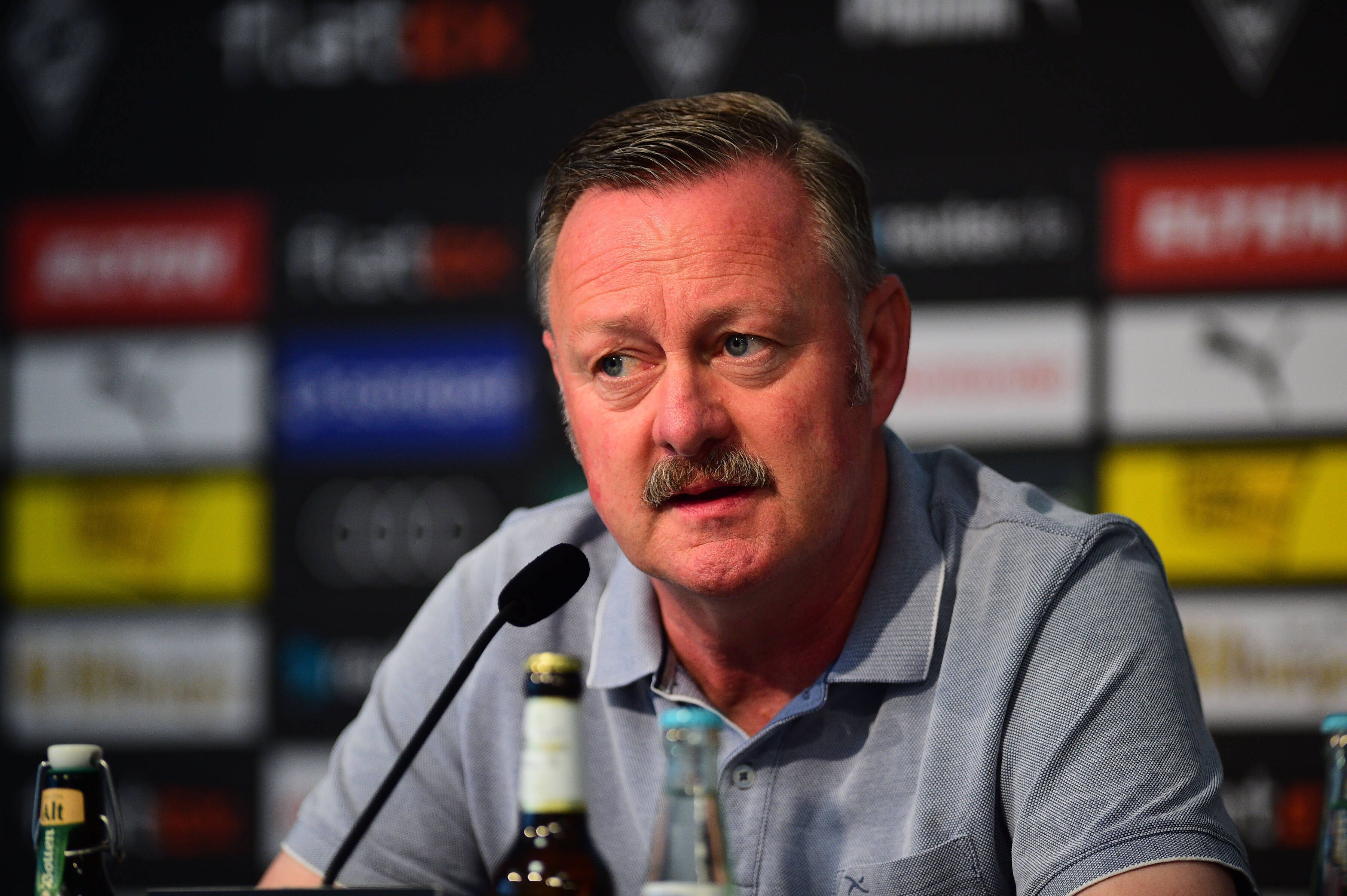 Roland Virkus, Manager von Borussia Mönchengladbach, bei der PK am Freitag (29. Juli 2022) vor dem DFB-Pokal-Spiel beim SV Oberachern.