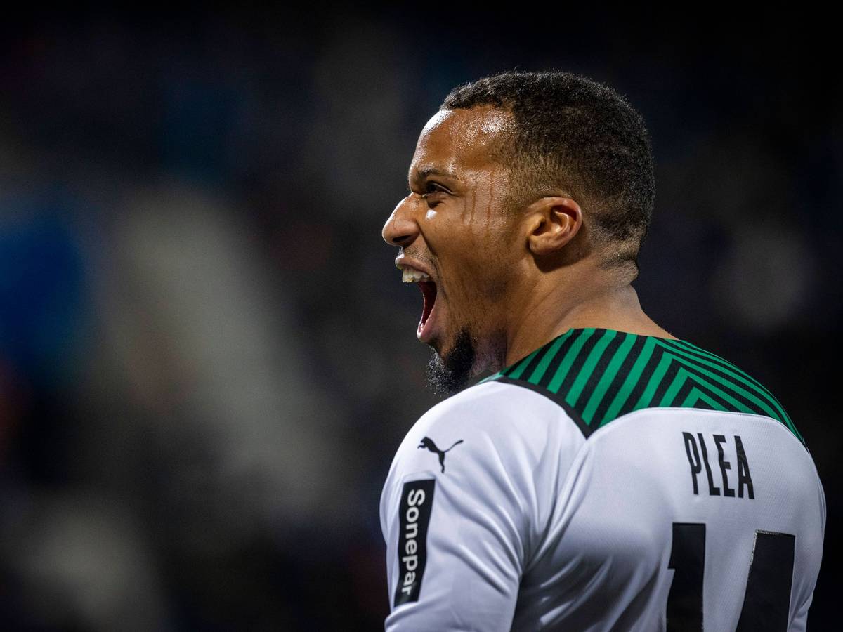 Alassane Plea von Borussia Mönchengladbach, hier beim Torjubel am 18. März 2022 gegen den VfL Bochum, hat seinen Vertrag beim VfL verlängert.