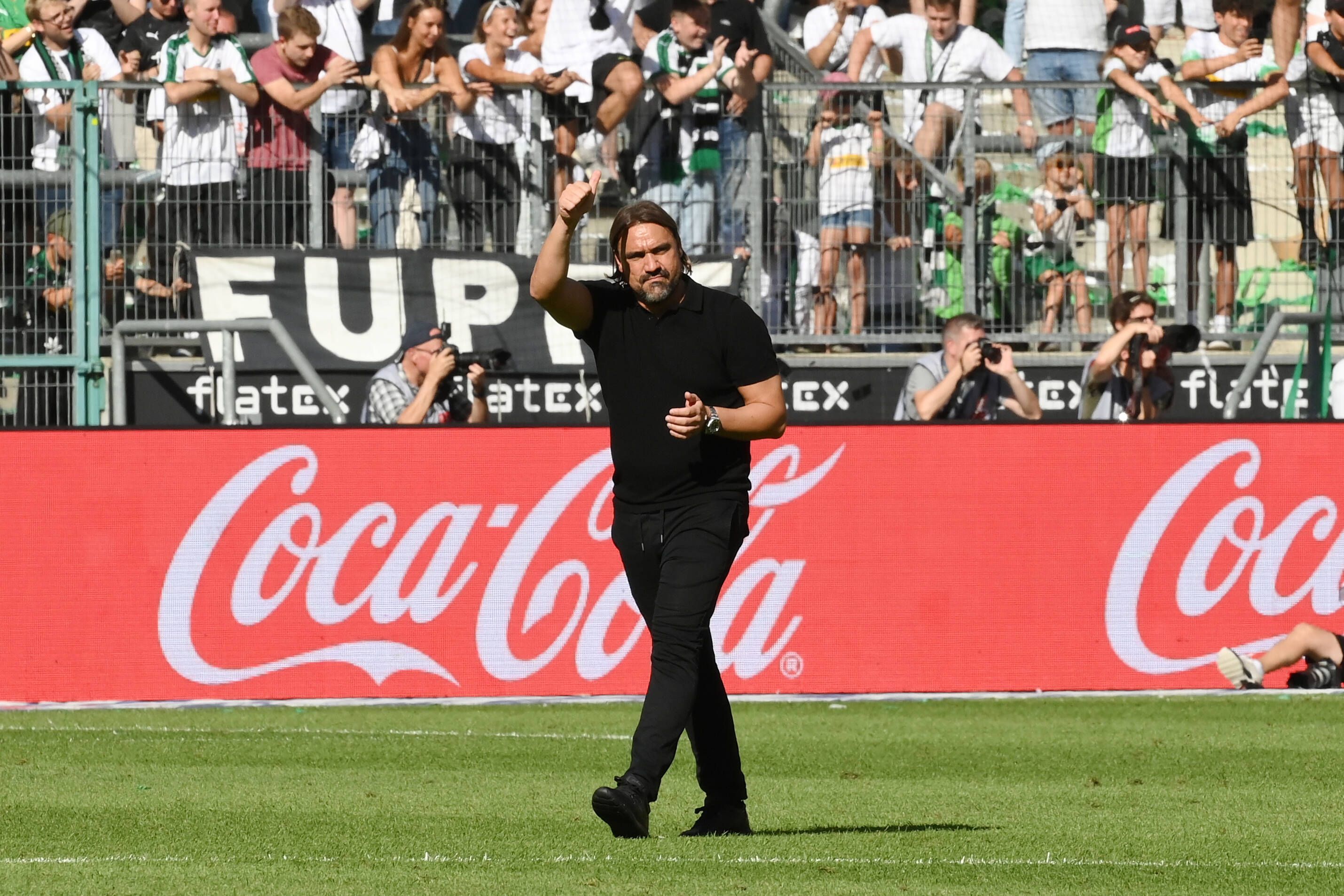 Trainer Daniel Farke stand am Samstag (6. August 2022) erstmals in einem Bundesliga-Spiel für Borussia Mönchengladbach an der Seitenlinie.