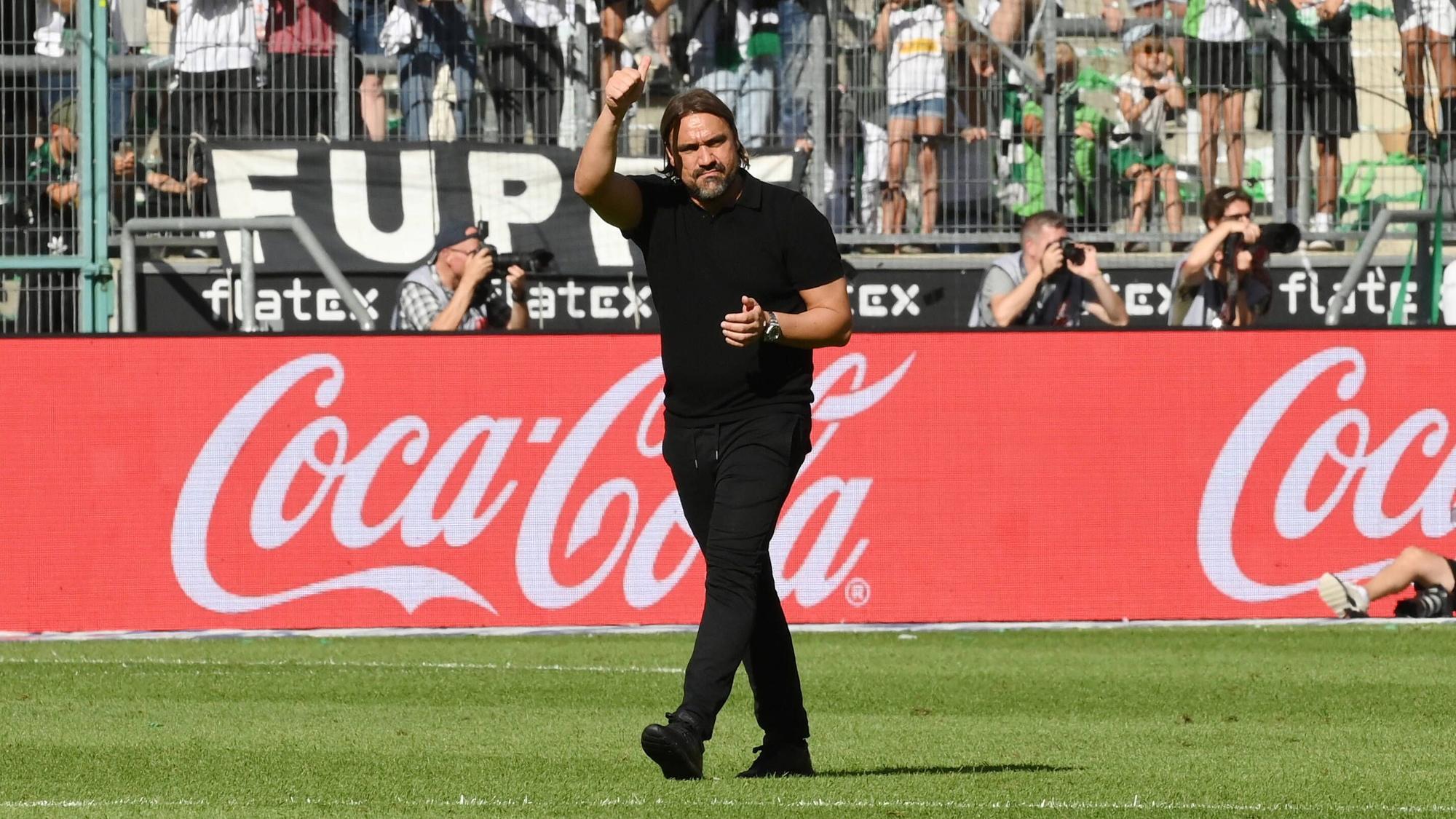 Trainer Daniel Farke stand am Samstag (6. August 2022) erstmals in einem Bundesliga-Spiel für Borussia Mönchengladbach an der Seitenlinie.