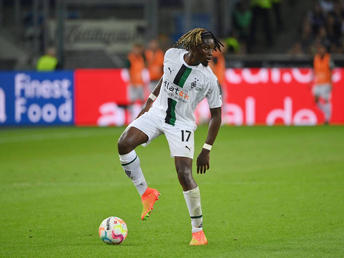 Manu Koné am 18. August 2022 beim Bundesliga Spiel zwischen Borussia Mönchengladbach und Hertha BSC.