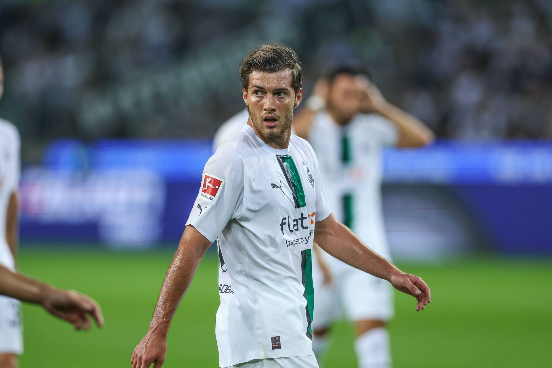 Joe Scally, Verteidiger von Borussia Mönchengladbach, beim Spiel gegen Hertha BSC am 19. August 2022.
