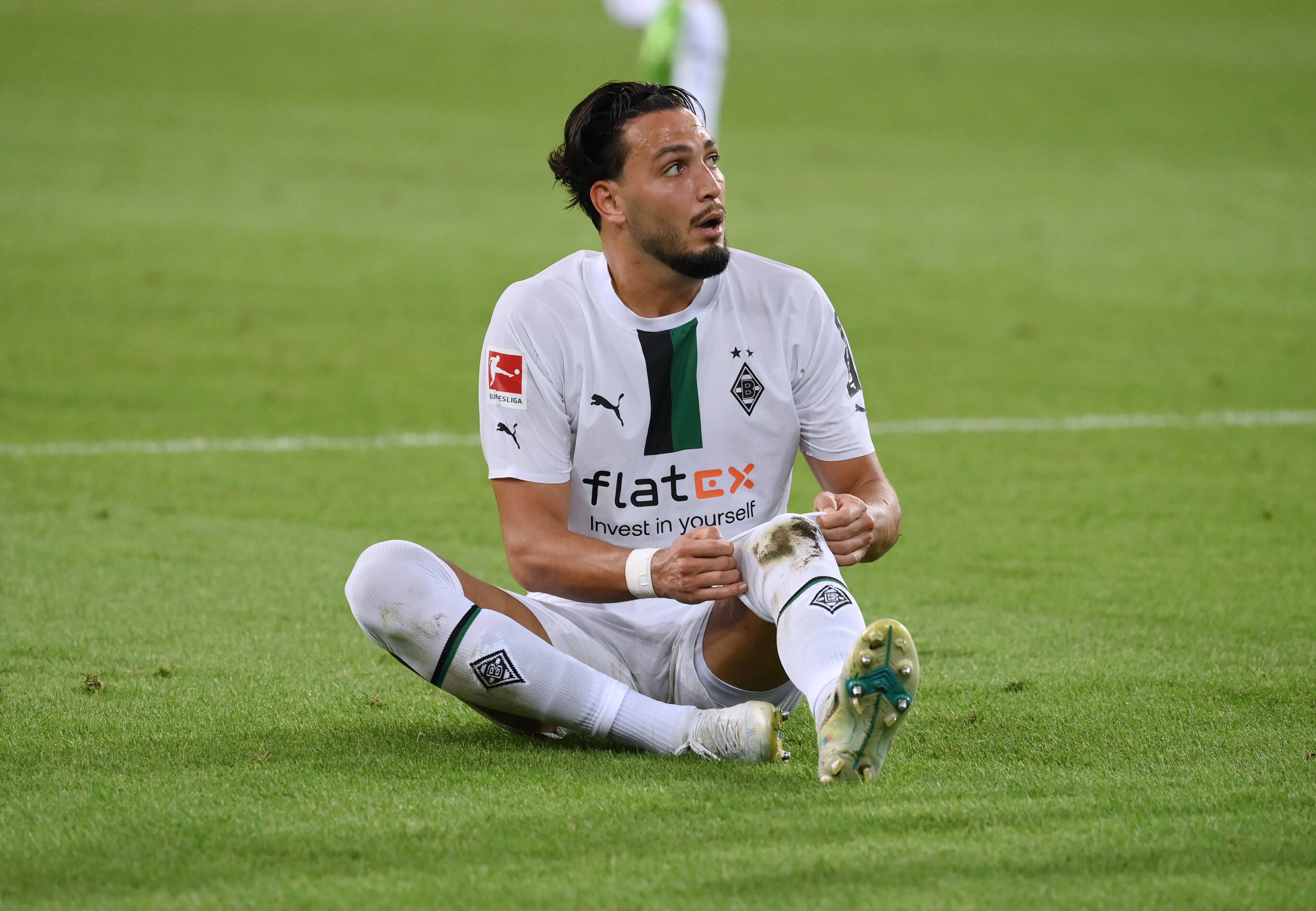 Ramy Bensebaini von Borussia Mönchengladbach, hier am 19. August beim Spiel gegen Hertha BSC im Borussia-Park, wird das Top-Spiel gegen Bayern München am Samstagabend (27. August 2022) wohl krankheitsbedingt verpassen.