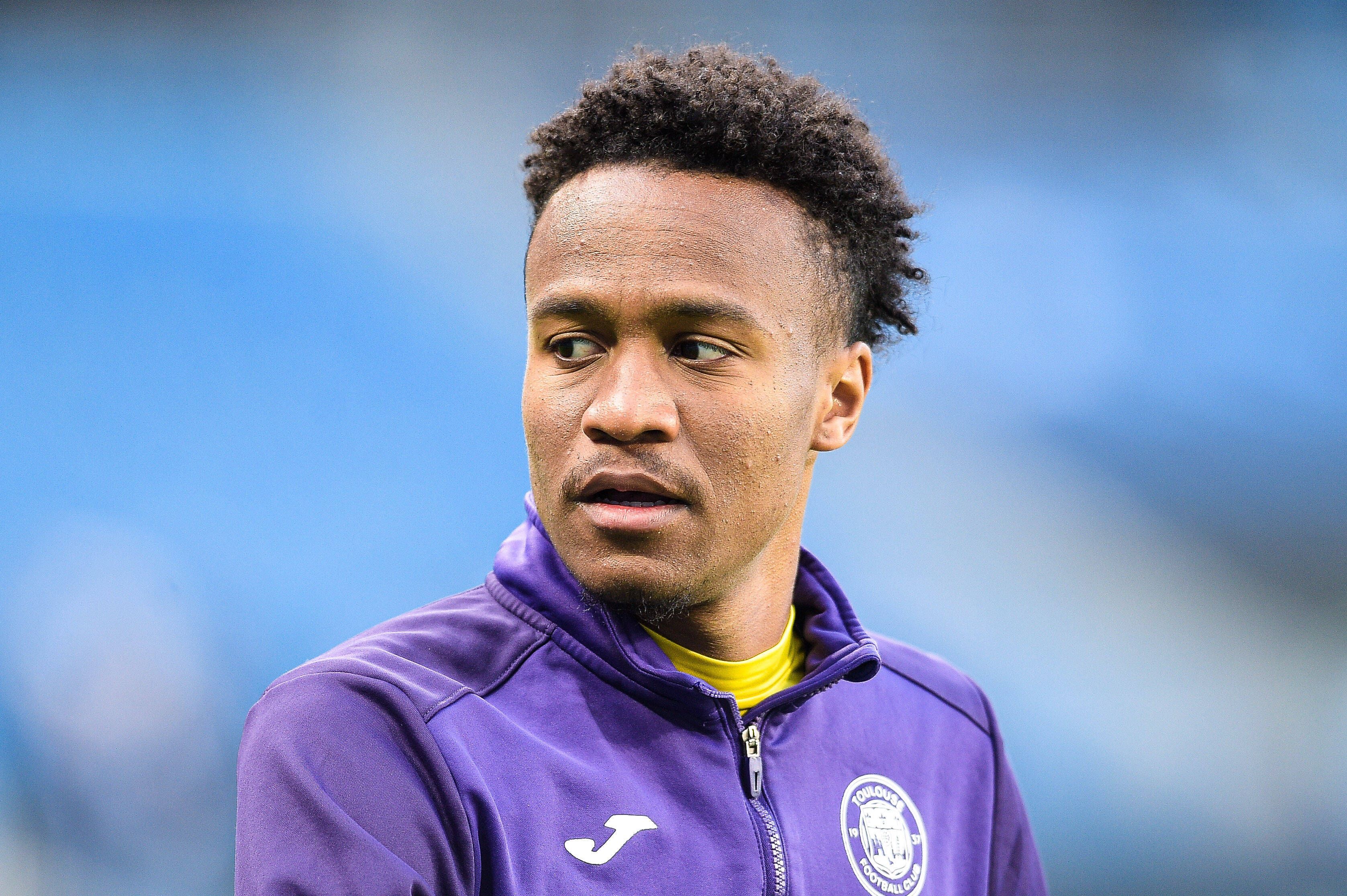 Nathan N'Goumou, hier beim Duell zwischen dem FC Toulouse und Le Havre am 4. Mai 2021, geht zukünftig für Borussia Mönchengladbach auf Torejagd.