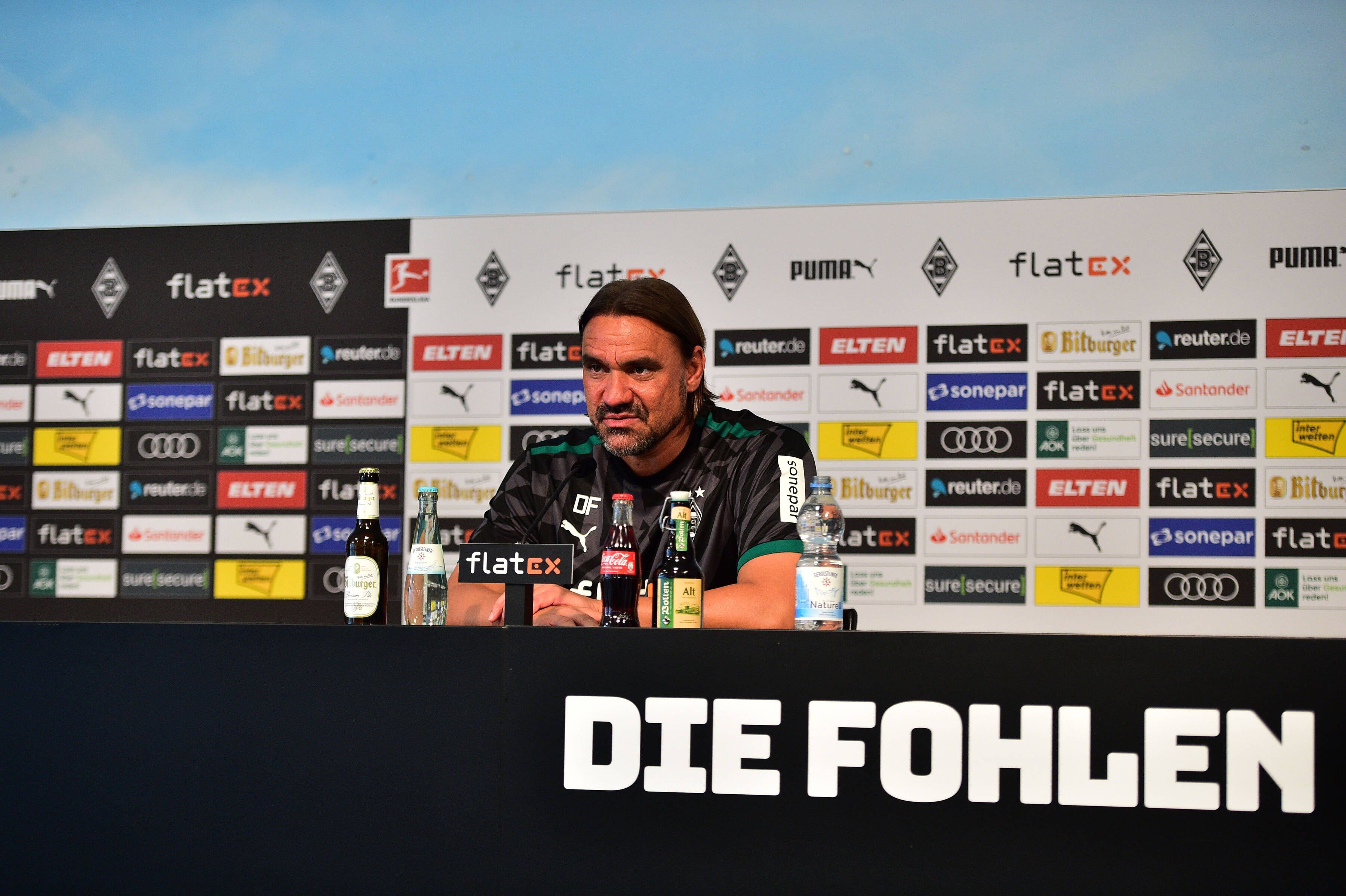 Daniel Farke, Trainer von Borussia Mönchengladbach, auf der Pressekonferenz vor dem Duell mit dem SC Freiburg am 9. September 2022.