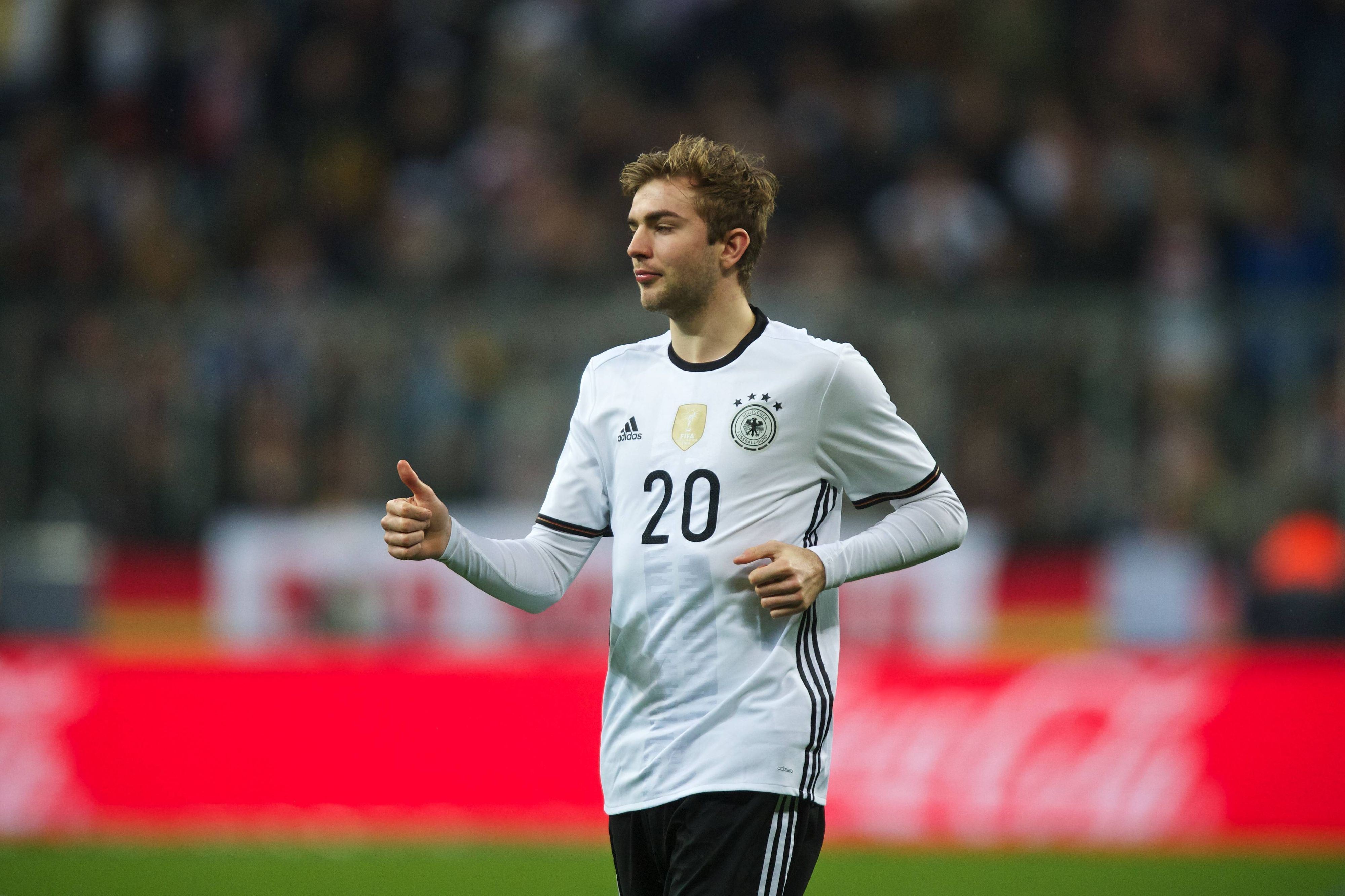 Christoph Kramer von Borussia Mönchengladbach am 29. März 2016 bei seinem bislang letzten Länderspiel für die Deutsche Nationalmannschaft gegen Italien.