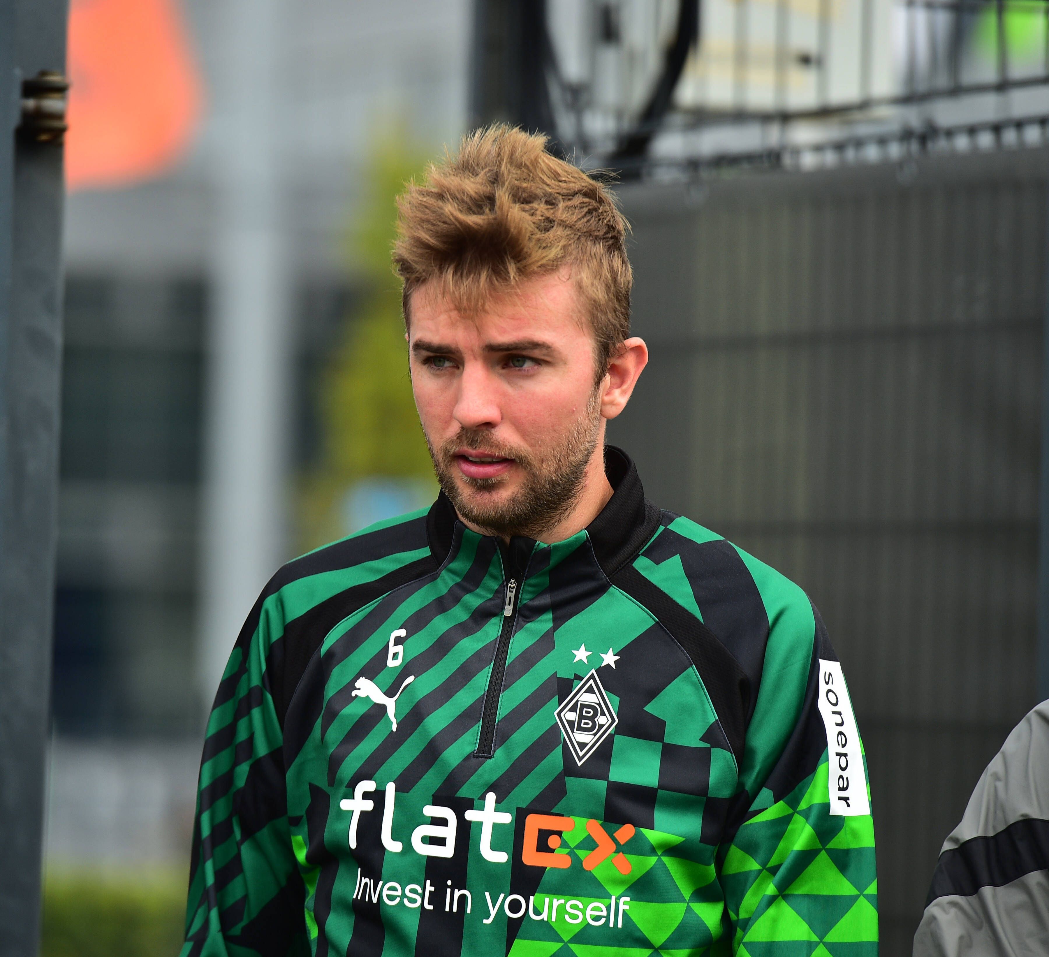 Christoph Kramer von Borussia Mönchengladbach, hier bei einer Trainingseinheit im Borussia-Park am 2. Oktober 2022, musste das Training am Donnerstag (6. Oktober) vorzeitig abbrechen.