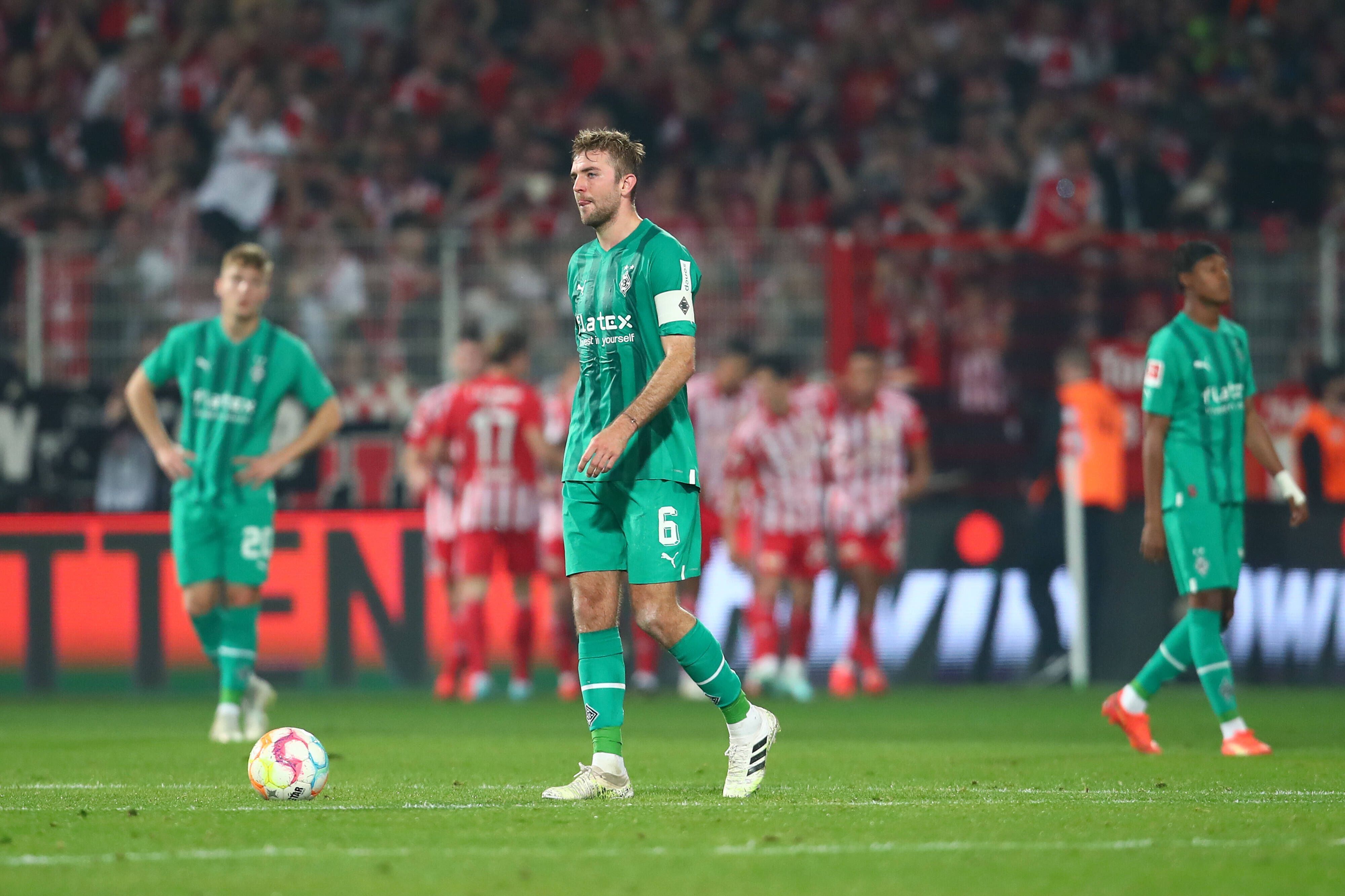 Frust bei Christoph Kramer von Borussia Mönchengladbach nach einem Gegentor im Spiel gegen Union Berlin am 30. Oktober 2022.
