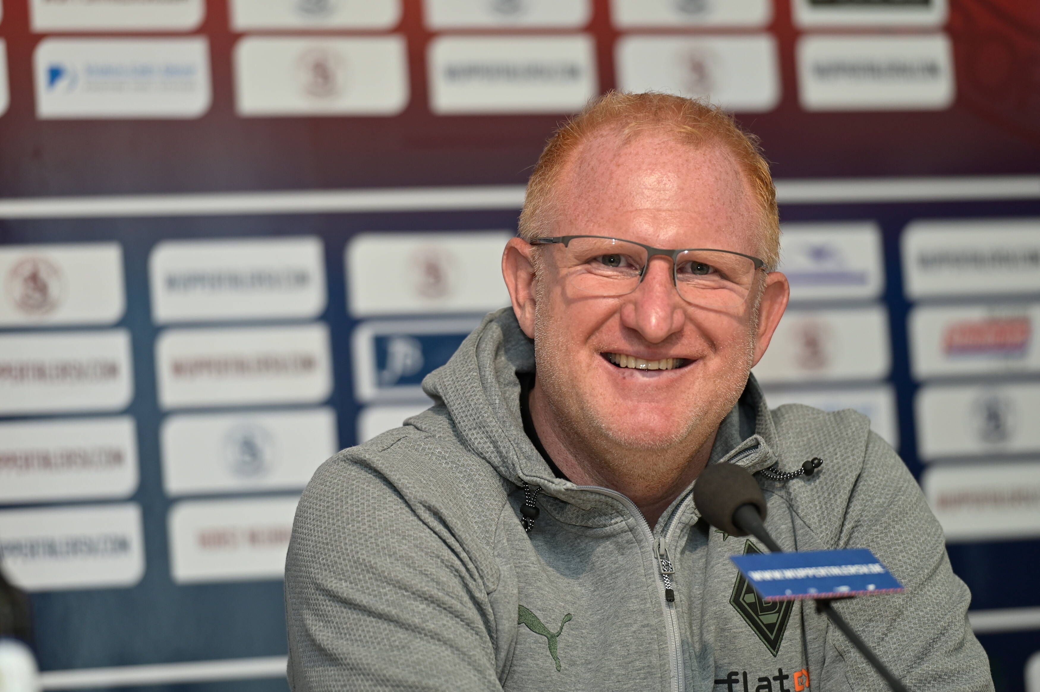 Heiko Vogel, Ex-Trainer der U23 von Borussia Mönchengladbach, hier am 30. April 2022 bei einer Pressekonferenz nach dem Spiel gegen den Wuppertaler SV, wird Sportdirektor des FC Basel.