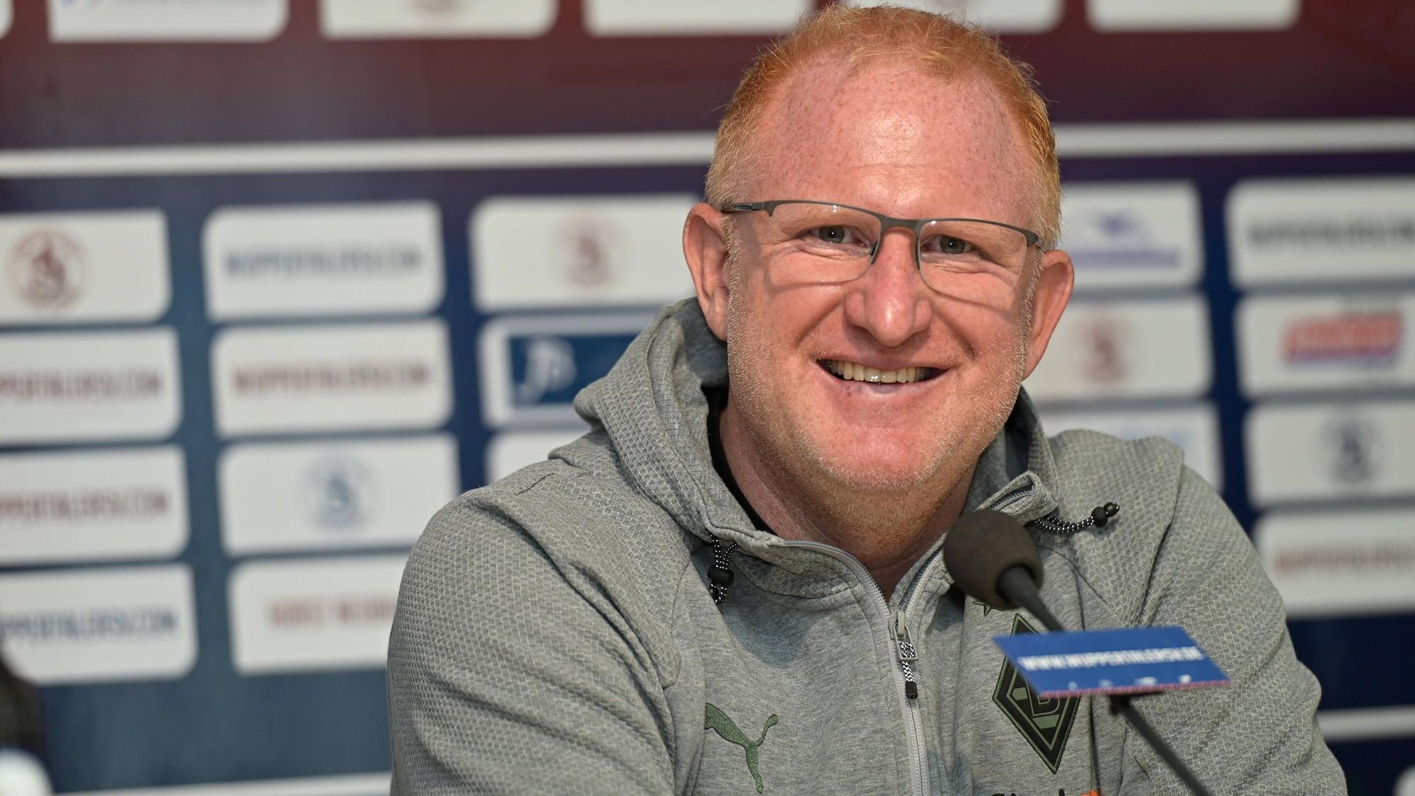 Heiko Vogel, Ex-Trainer der U23 von Borussia Mönchengladbach, hier am 30. April 2022 bei einer Pressekonferenz nach dem Spiel gegen den Wuppertaler SV, wird Sportdirektor des FC Basel.
