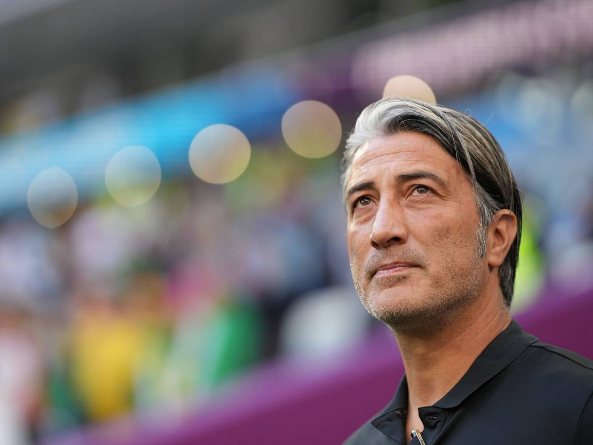 Murat Yakin, Trainer der Schweizer Nationalmannschaft, vor dem ersten Gruppenspiel gegen Kamerun am 24. November 2022 fokussiert schauend in Nahaufnahme.