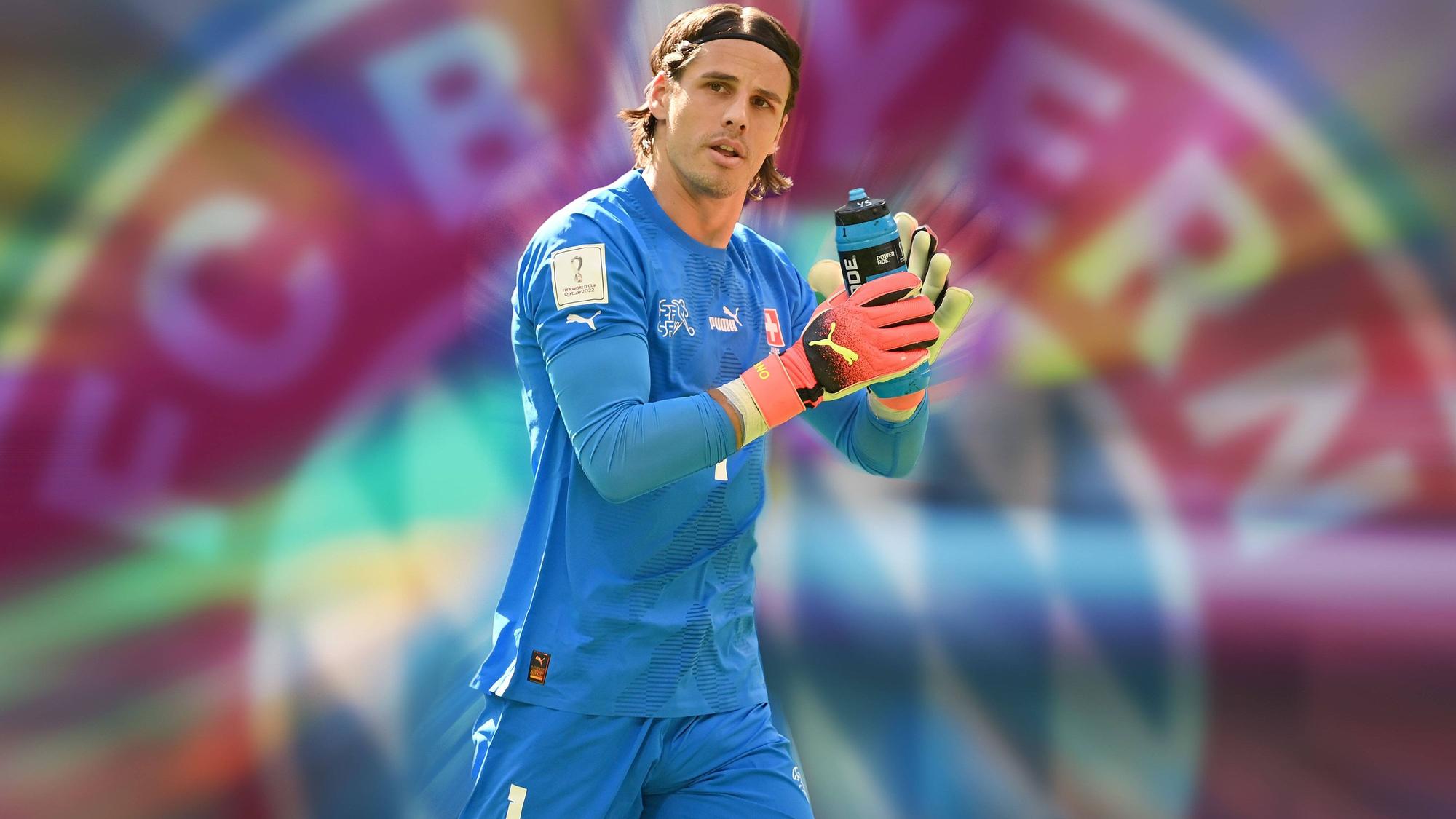 Was als Fotomontage begonnen hat, ist nun Realität: Keeper Yann Sommer wechselt von Fußball-Bundesligist Borussia Mönchengladbach zu Rekordmeister Bayern München. Zu sehen ist Yann Sommer mit einer Trinkflasche in den Händen, im Hintergrund erscheint das Bayern-München-Logo.
