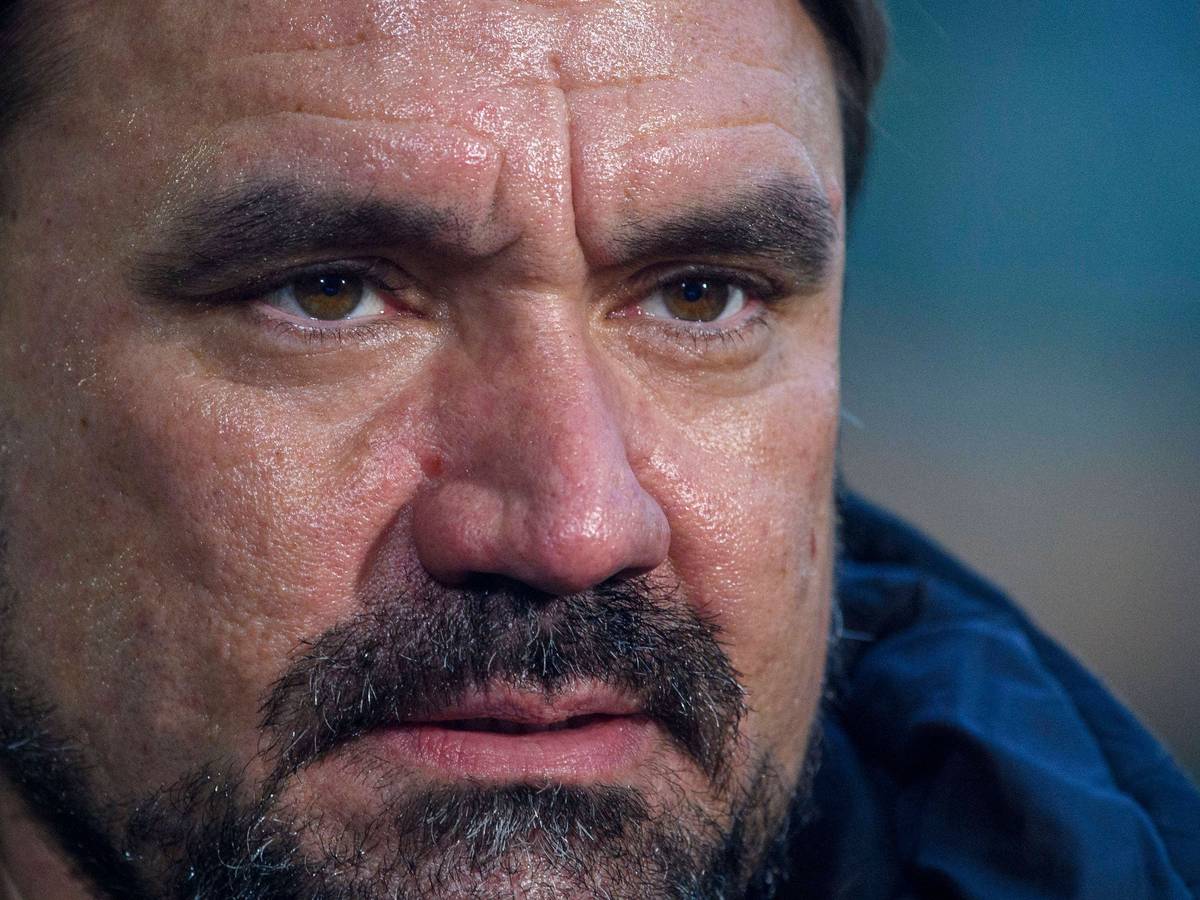 Daniel Farke ist Cheftrainer bei Borussia Mönchengladbach, auf diesem Foto ist der 46-Jährige am 22. Januar 2023 im Borussia-Park zu sehen. Farke schaut, angespannt wirkend, nach vorne.