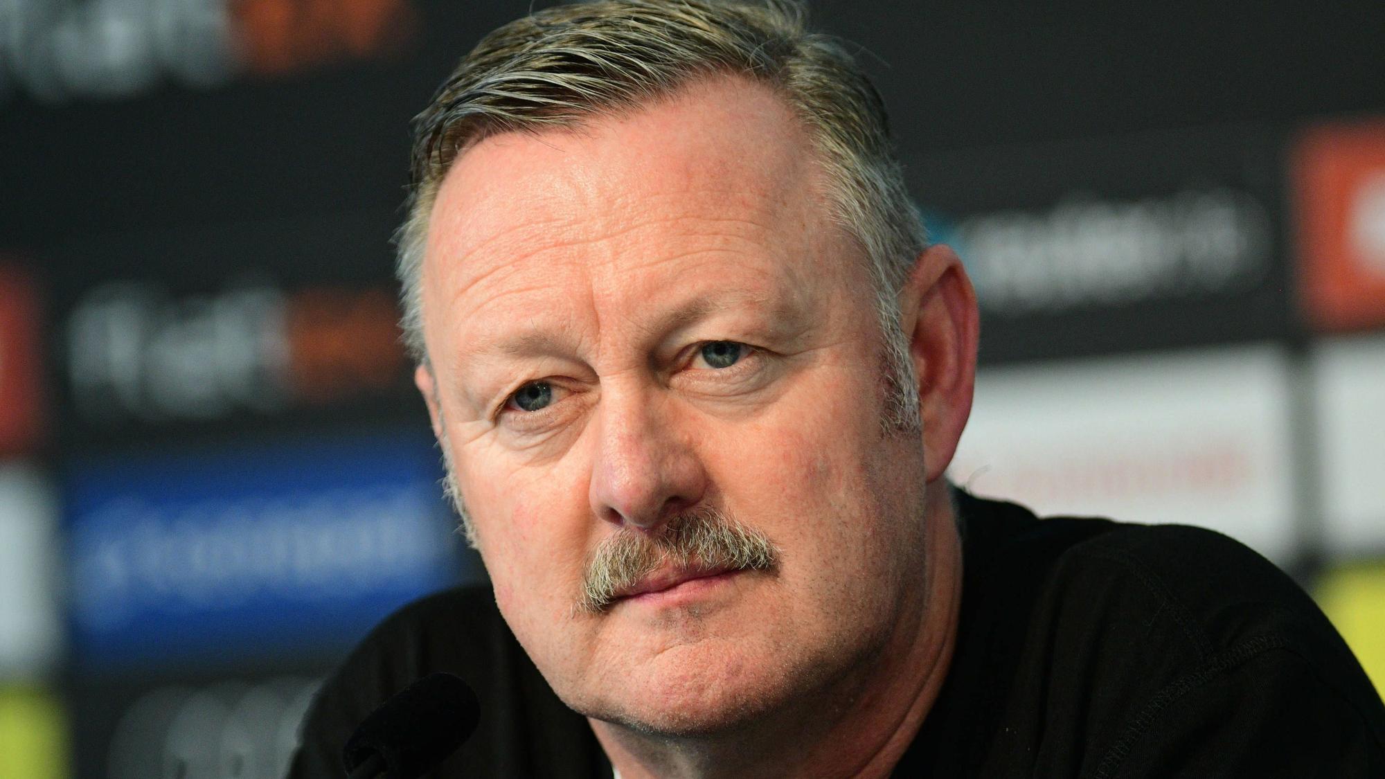 Roland Virkus, Manager von Borussia Mönchengladbach, hier bei der Pressekonferenz der Fohlen am 10. Februar 2023 im Presseraum des Borussia-Park.