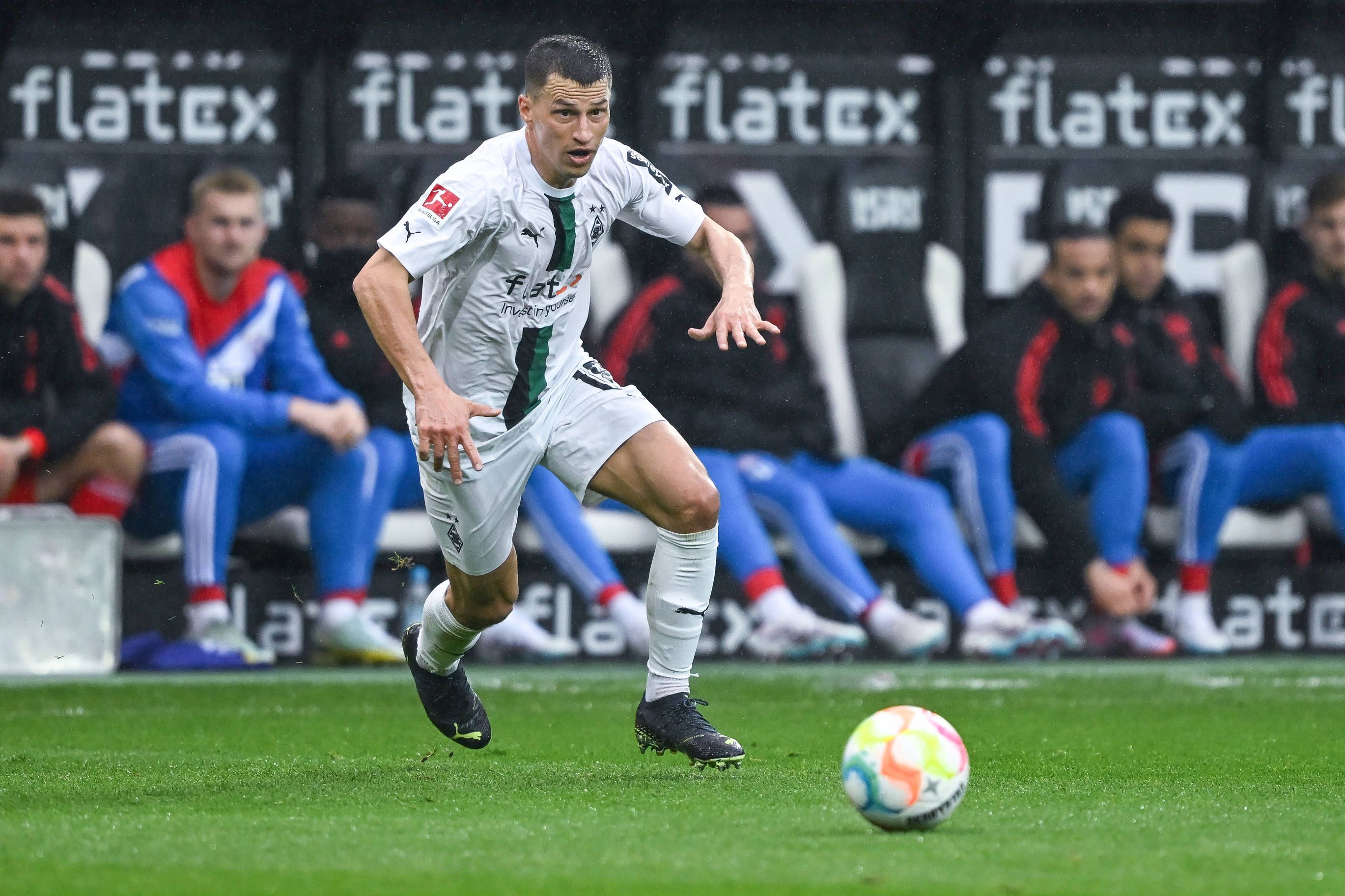 Stefan Lainer von Borussia Mönchengladbach am 18. Februar 2023 im Bundesliga-Heimspiel gegen den FC Bayern München.
