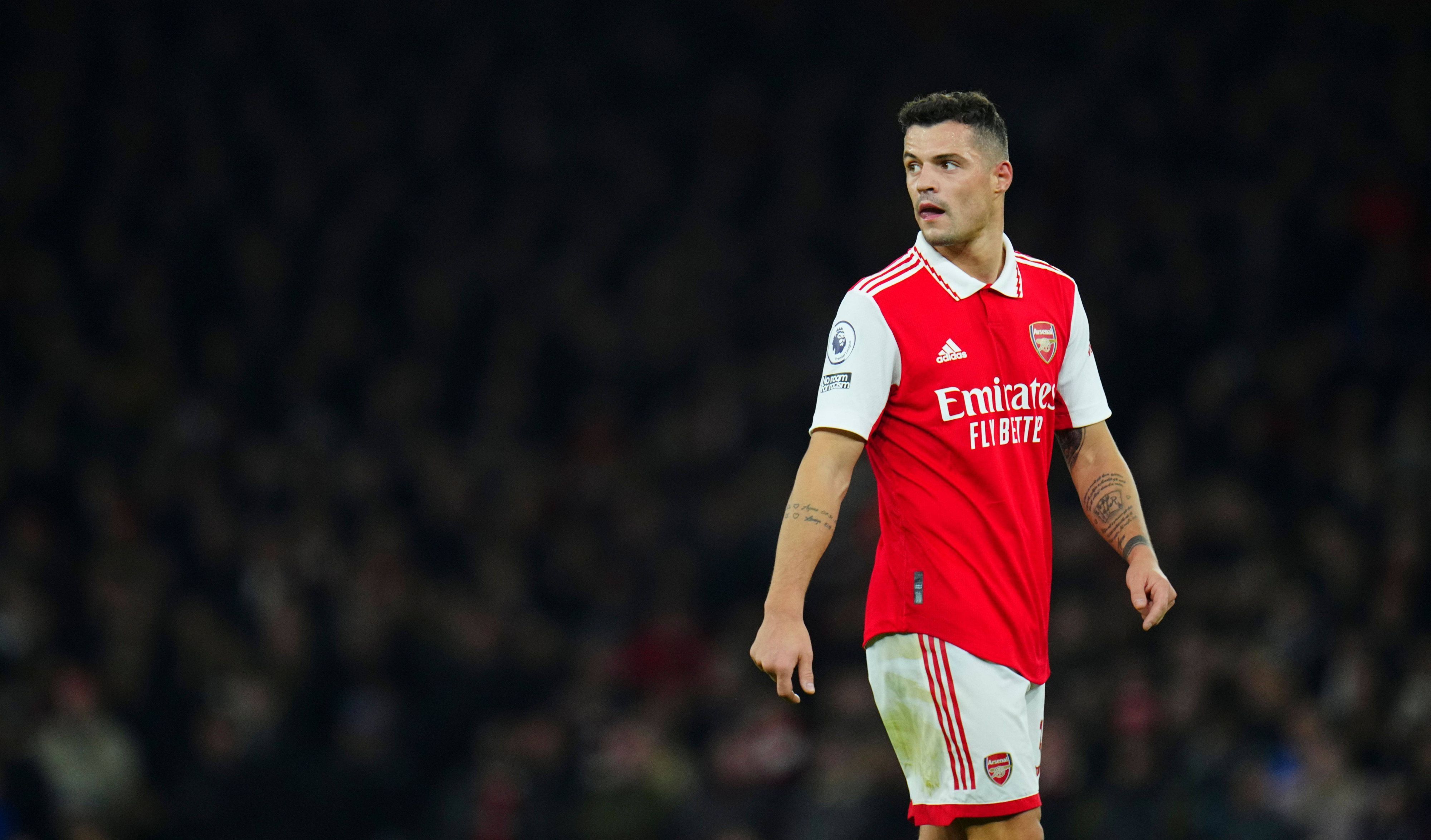 Granit Xhaka, Ex-Spieler von Borussia Mönchengladbach, hier am 15. Februar 2023 beim Spiel des FC Arsenal gegen Manchester City.