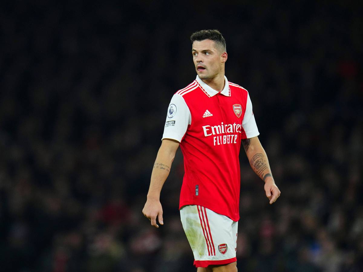 Granit Xhaka, Ex-Spieler von Borussia Mönchengladbach, hier am 15. Februar 2023 beim Spiel des FC Arsenal gegen Manchester City.