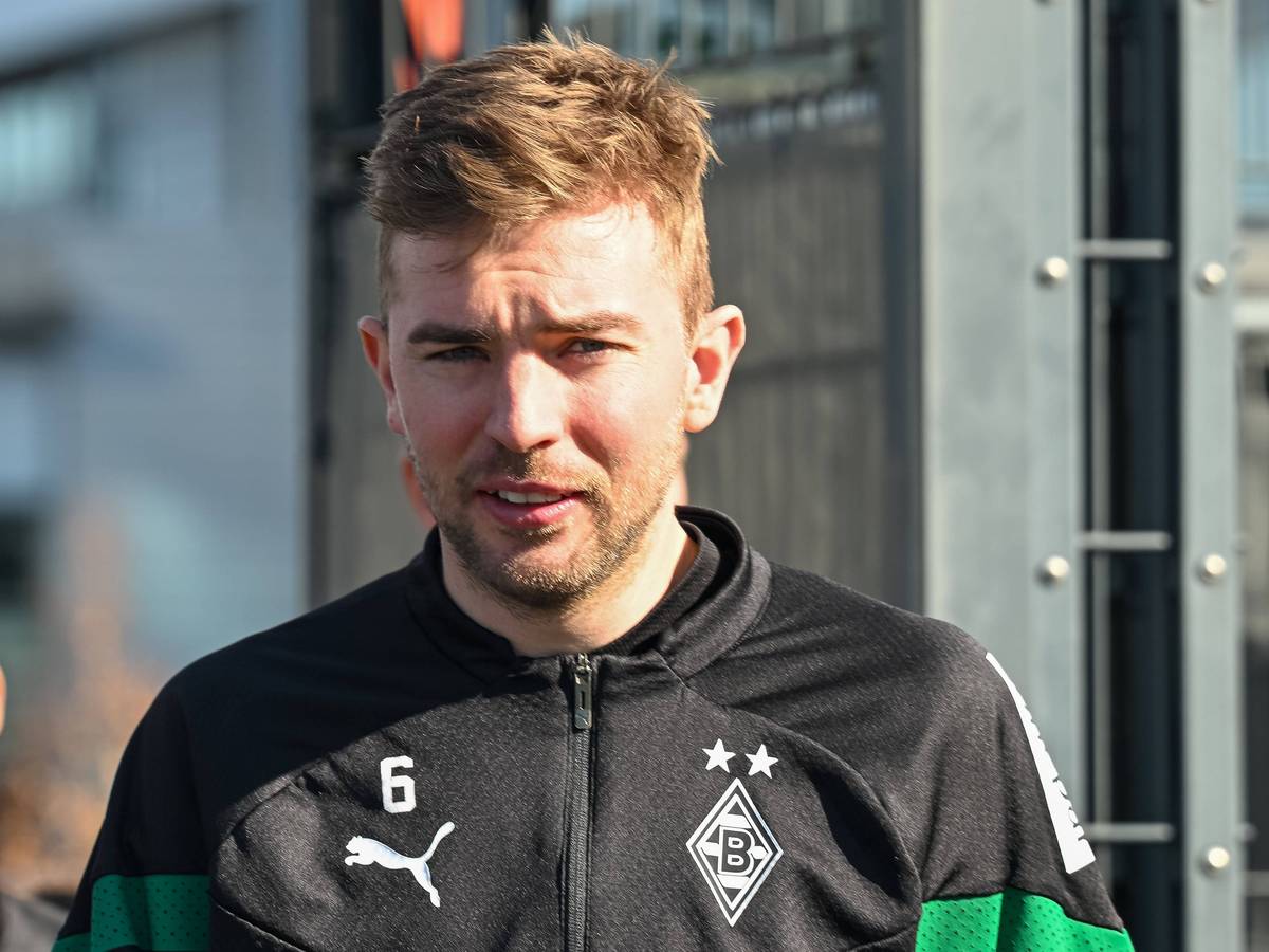 Christoph Kramer von Borussia Mönchengladbach, hier bei einer Trainingseinheit am 2. März 2023.