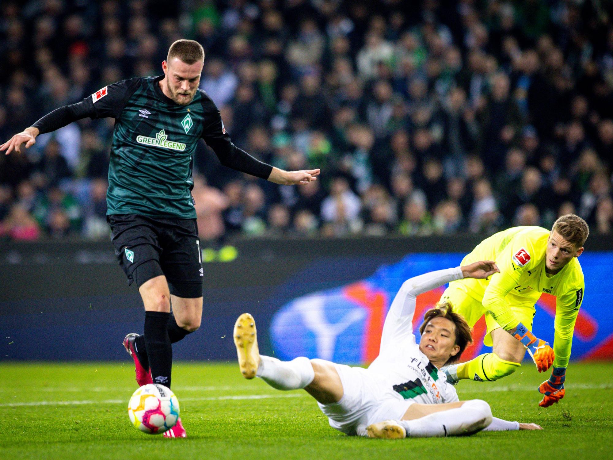 Marvin Ducksch trifft für Werder in Gladbach.