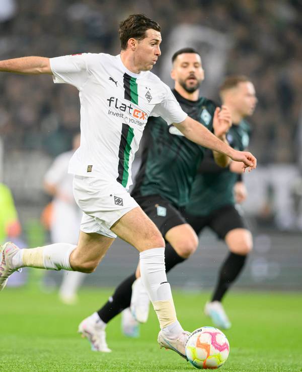 Joe Scally von Borussia Mönchengladbach, hier am 17. März 2023 beim Spiel gegen den SV Werder Bremen, soll mehrere Klubs auf sich aufmerksam gemacht haben.