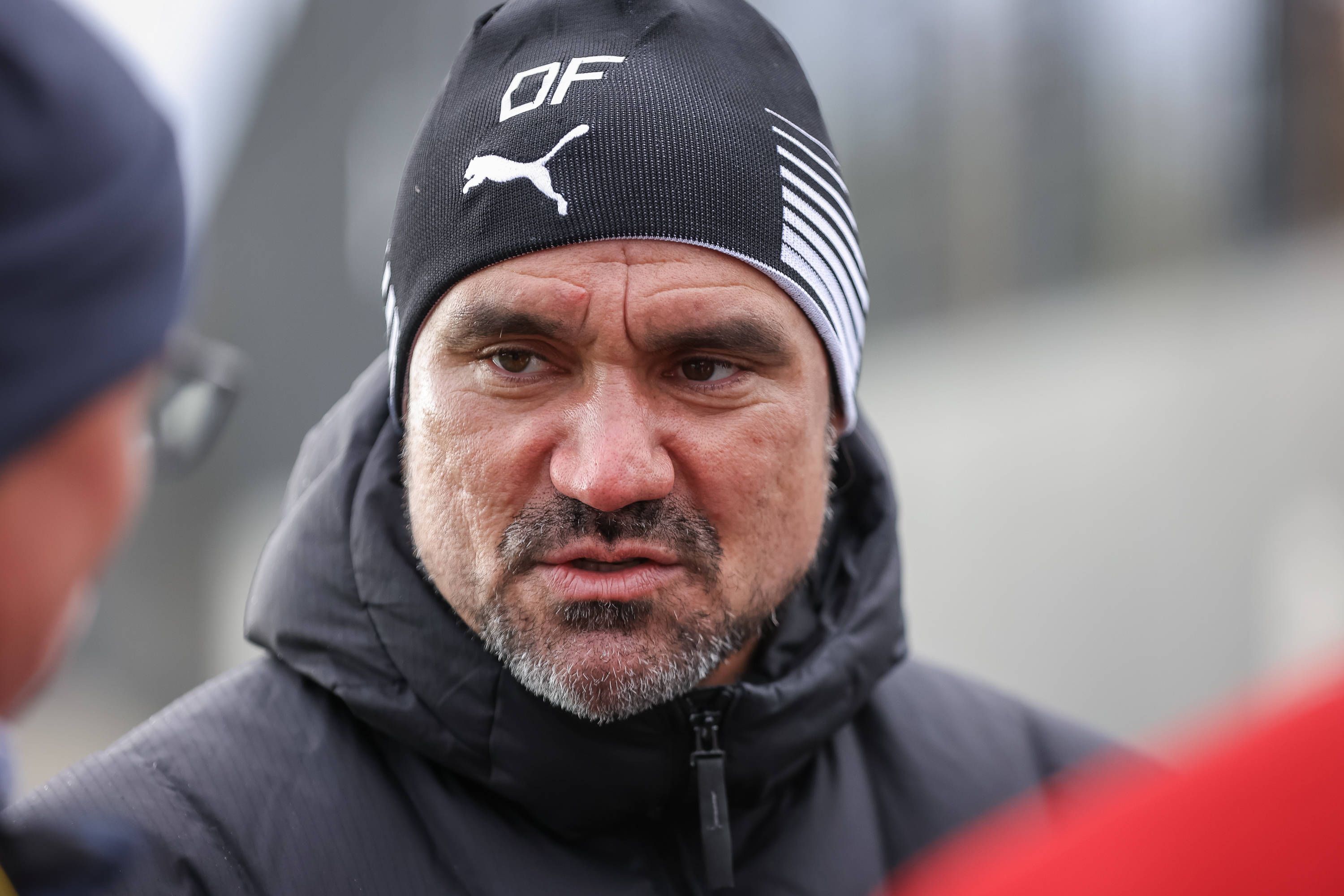 Daniel Farke, Trainer von Borussia Mönchengladbach, am 12. April 2023 nach einer Trainingseinheit der Fohlenelf.