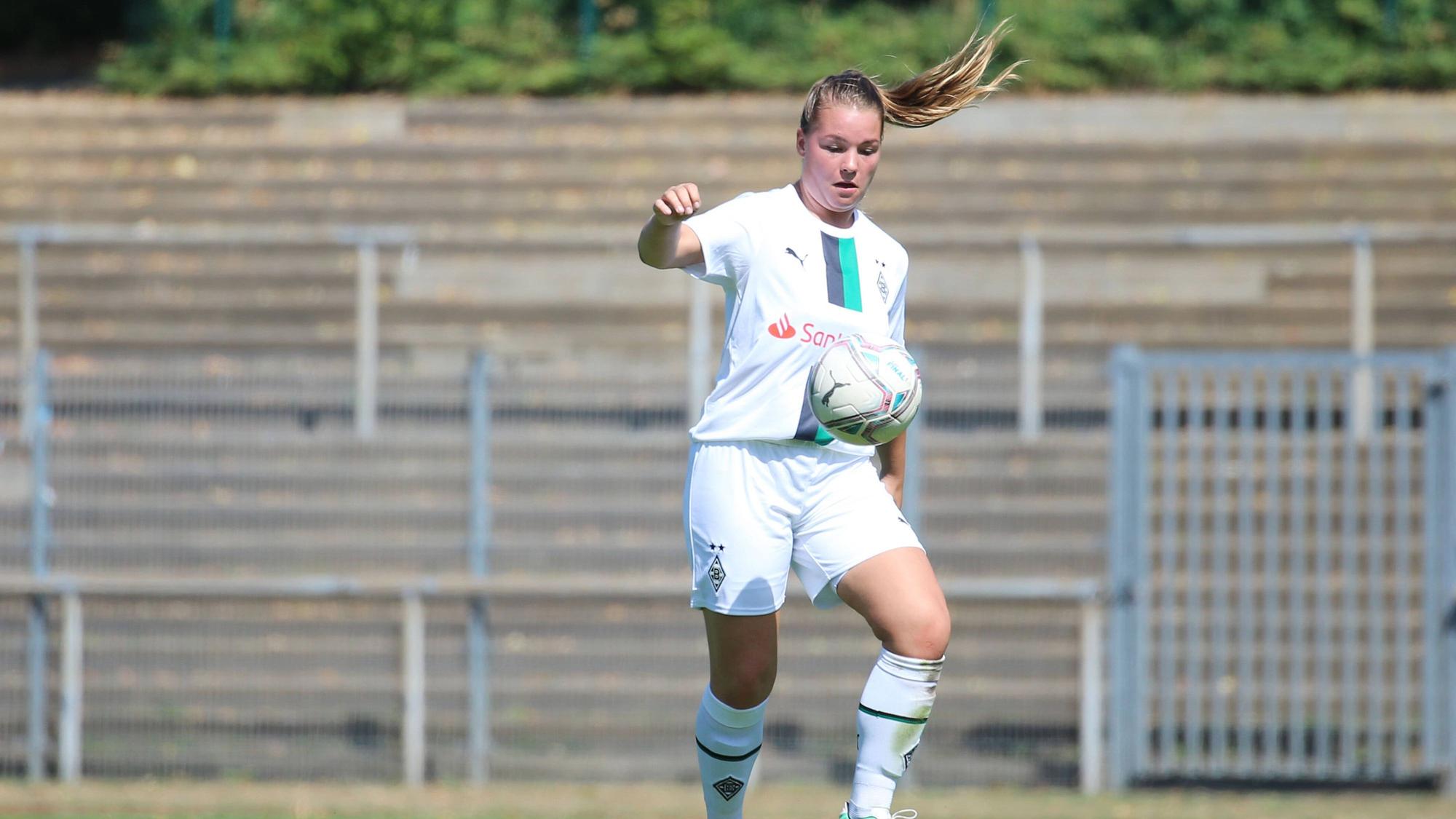 Britt van Rijswijk am 28. August 2022 im Spiel der Frauen von Borussia Mönchengladbach gegen den VFR Warbeyen.