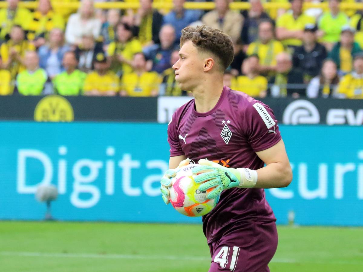 Jan Olschowsky stand am Samstag (13. Mai 2023) beim Bundesliga-Spiel zwischen Borussia Dortmund und seinem Klub Borussia Mönchengladbach im Tor.
